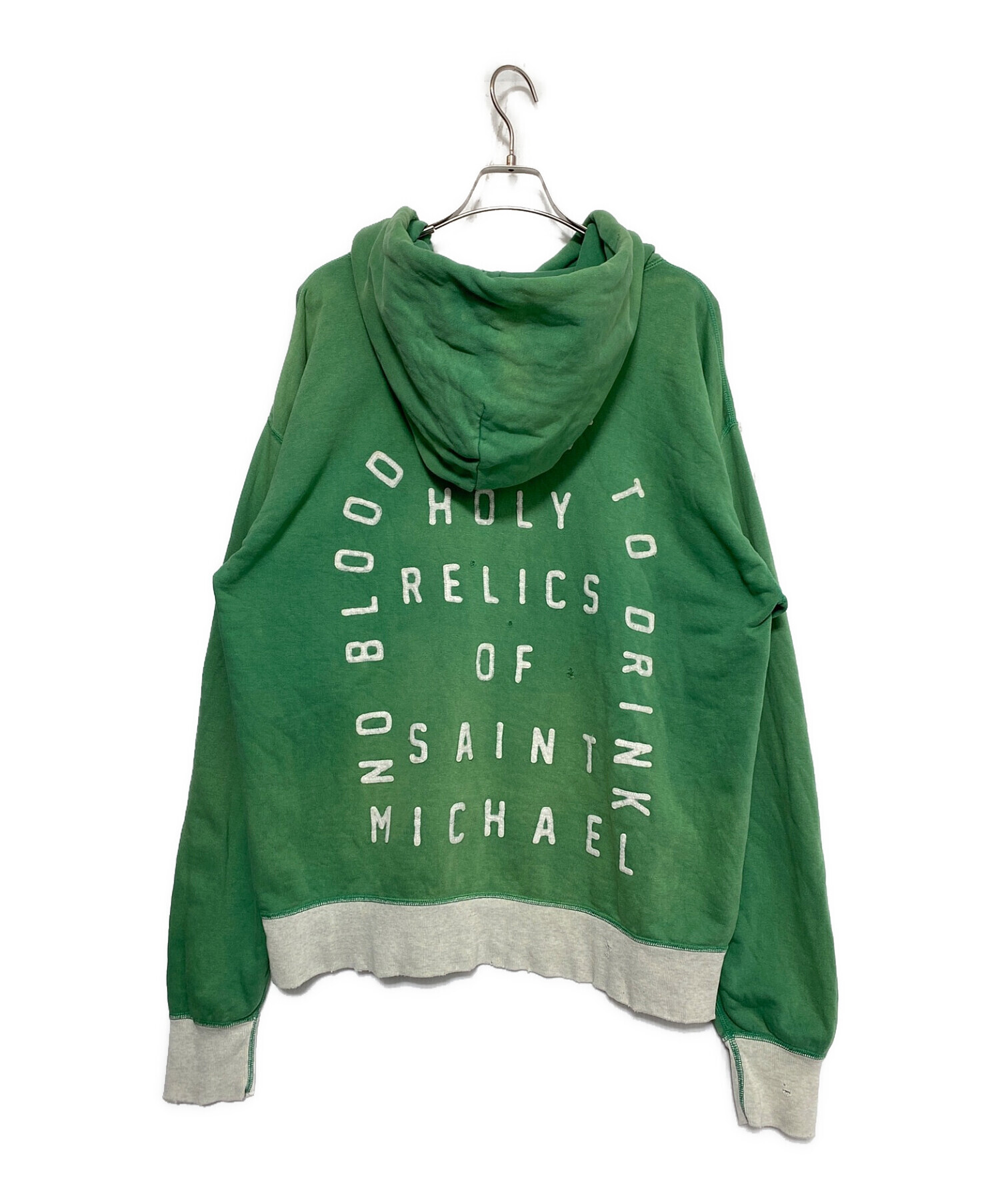 パーカーSaint Michael Hoodle GREENAFFlTTl 【L】美品 - パーカー