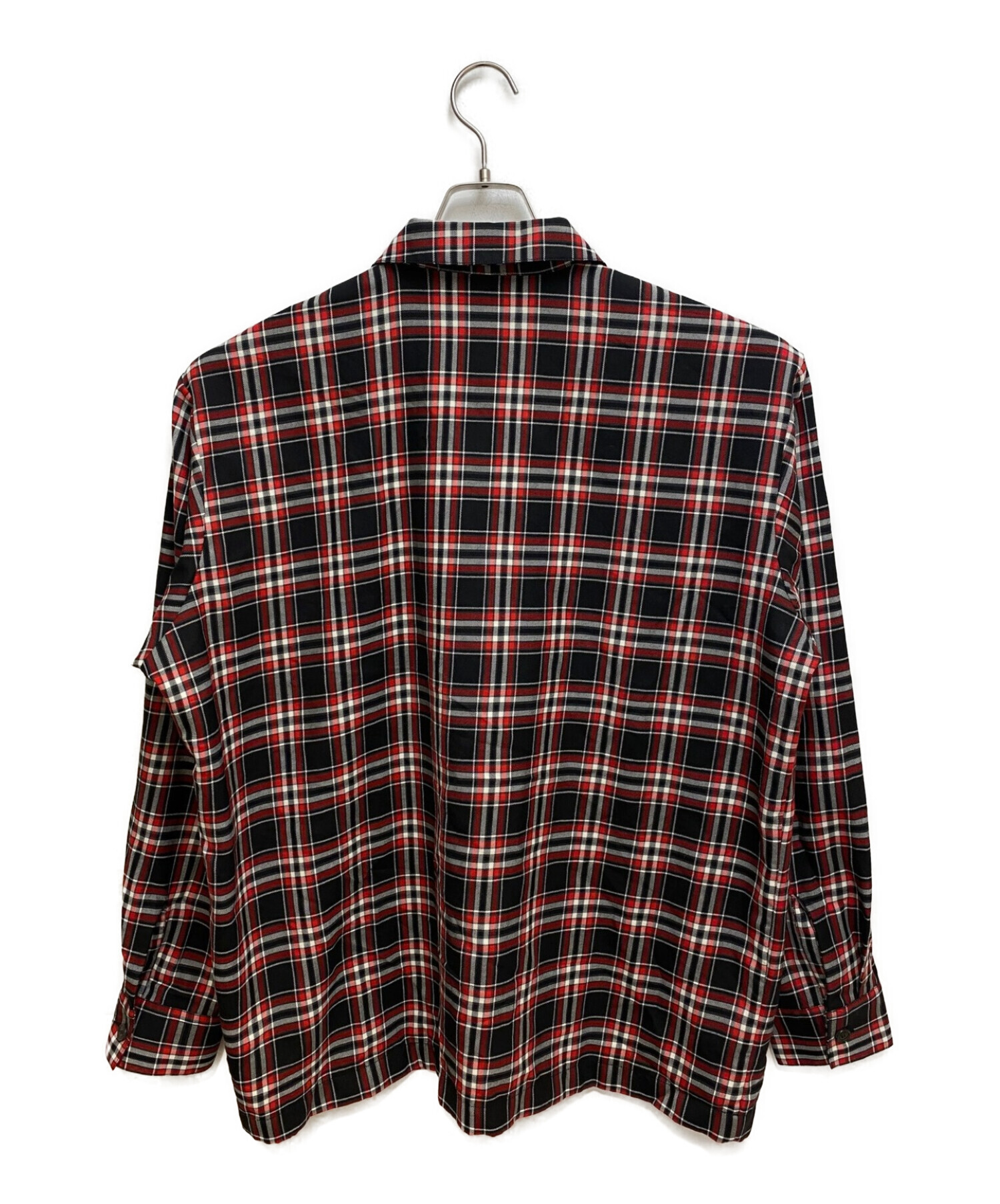 BURBERRY (バーバリー) ハーフジップシャツ レッド×ブラック サイズ:XL