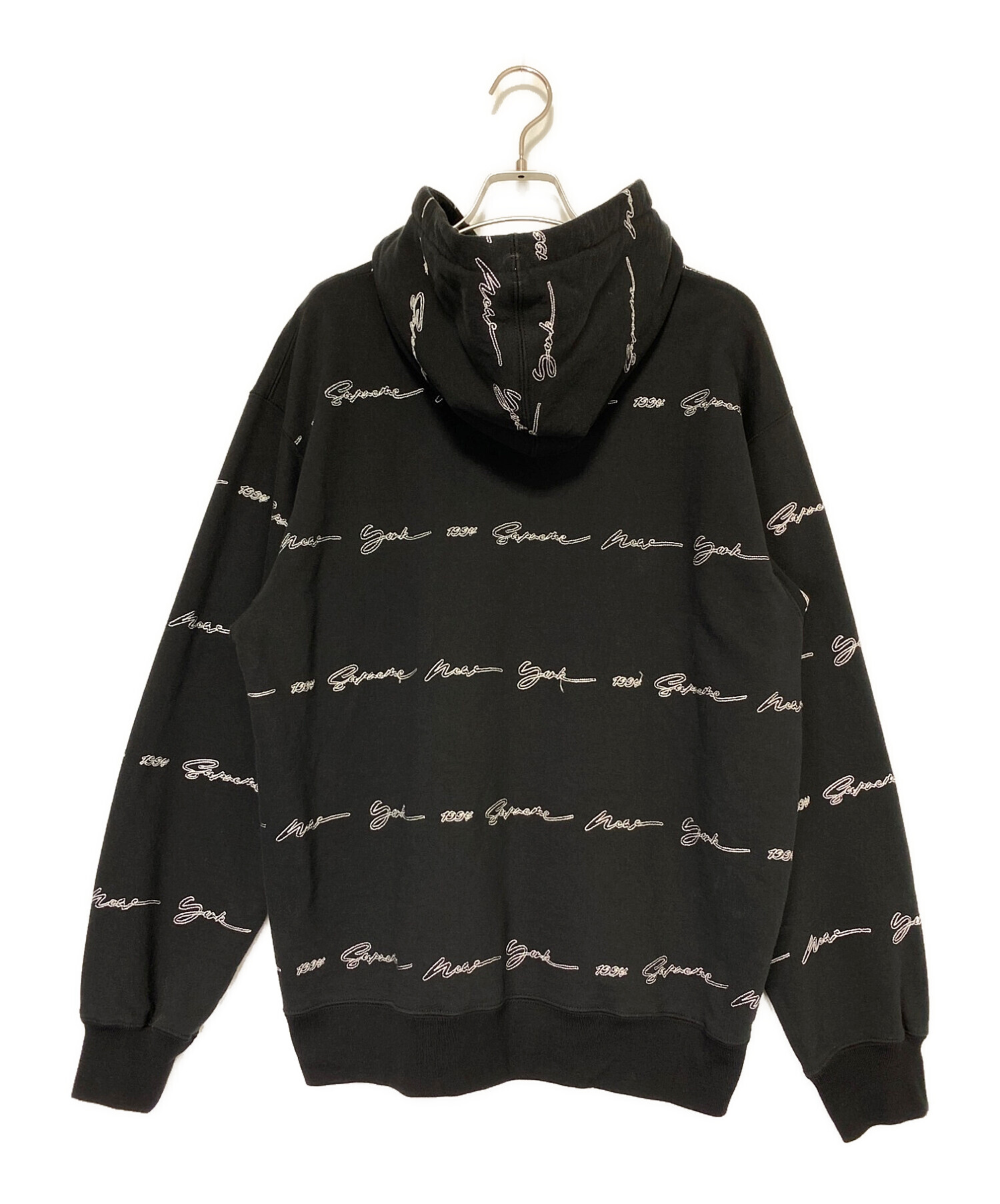 SUPREME (シュプリーム) Script Stripe Hooded Sweatshirt ブラック サイズ:SIZE M