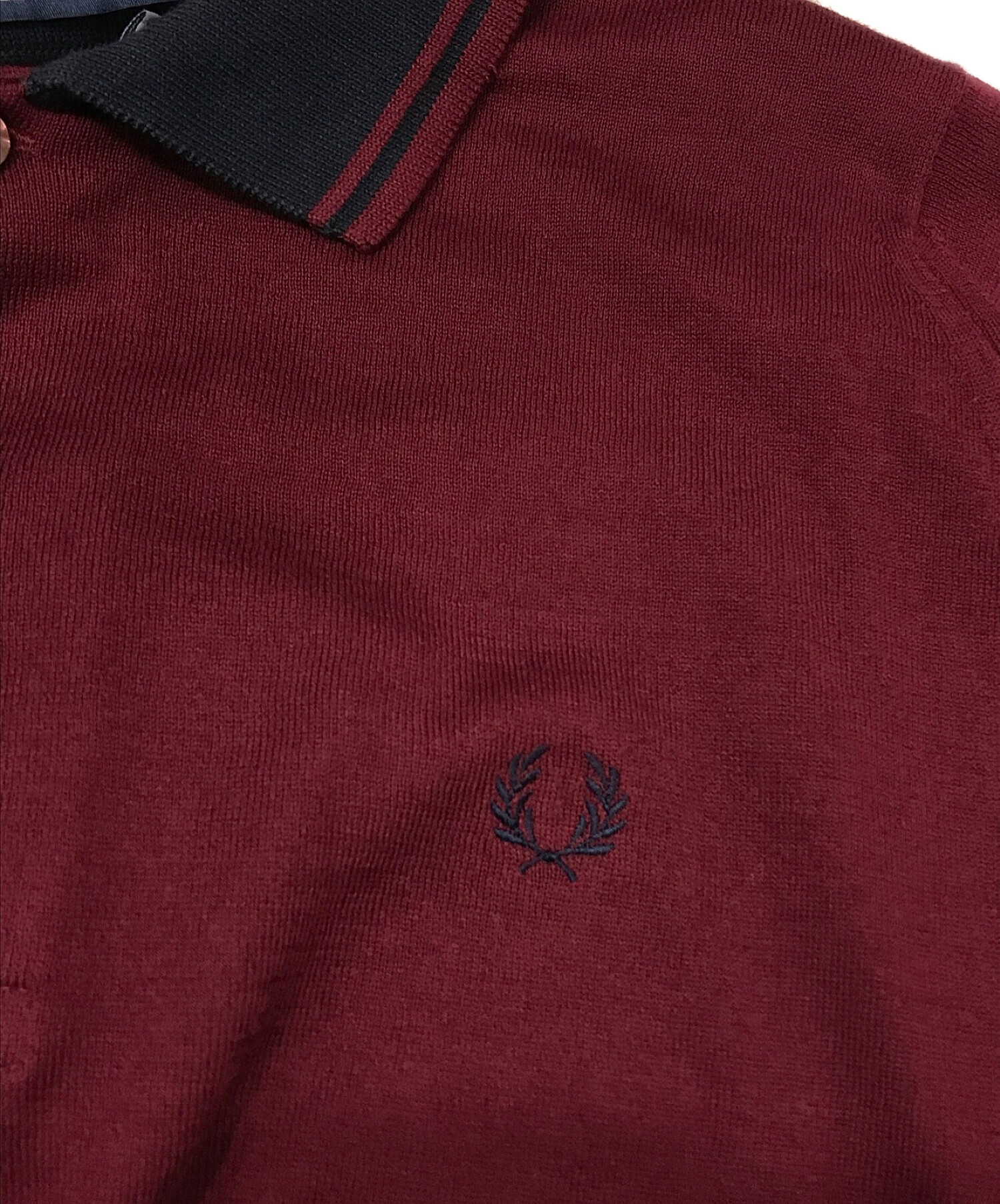 FRED PERRY (フレッドペリー) JOHN SMEDLEY (ジョンスメドレー) ニットポロシャツ バーガンディー サイズ:SIZE S