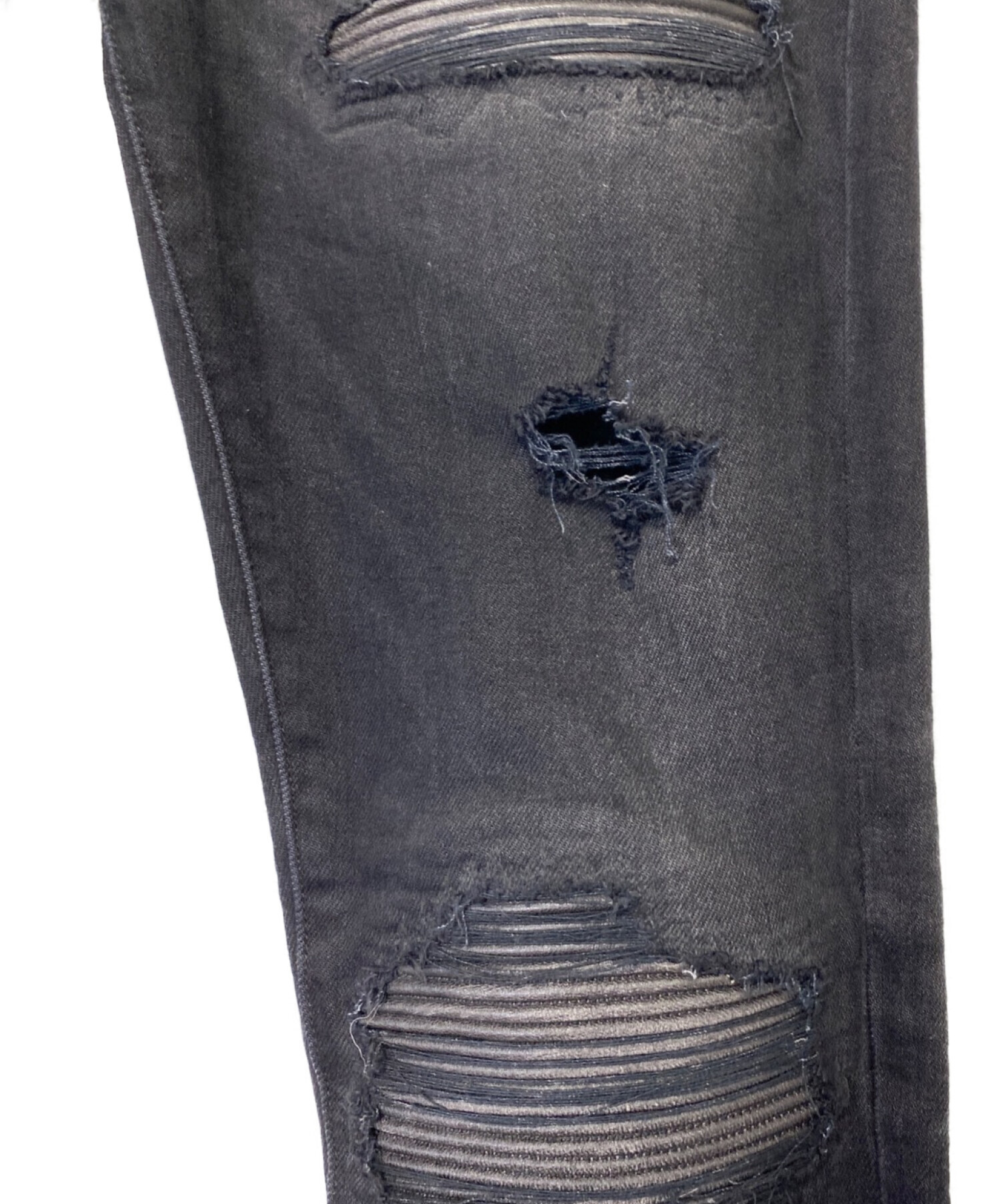AMIRI (アミリ) MX1 Leather Patch jean ブラック サイズ:30