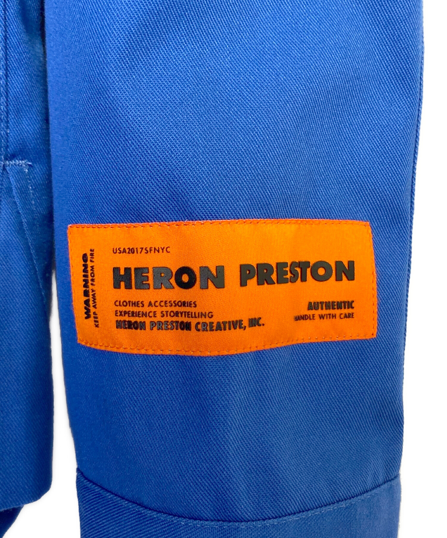 HERON PRESTON (ヘロンプレストン) ファイヤーマンシャツ ブルー サイズ:S