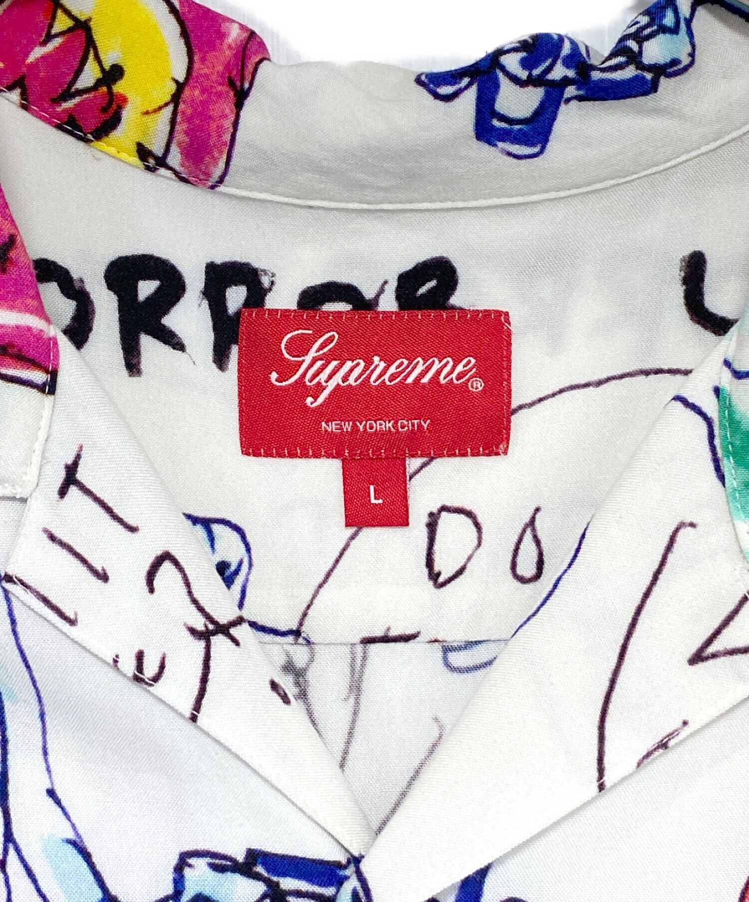 SUPREME (シュプリーム) Daniel Johnston (ダニエル・ジョンストン) Rayon S/S Shirt ホワイト サイズ:L