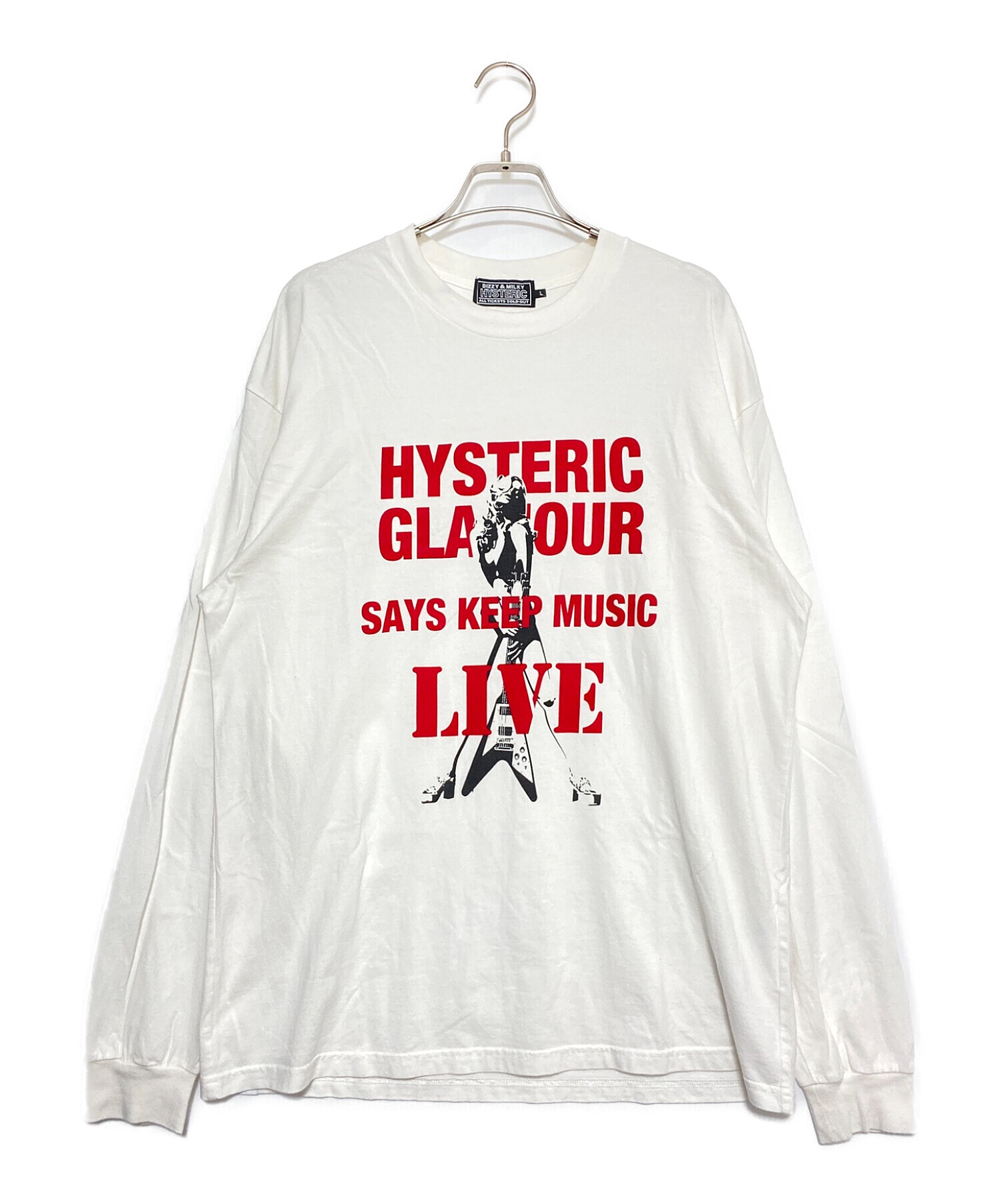 Hysteric Glamour (ヒステリックグラマー) KEEP MUSIC Tシャツ ホワイト サイズ:L