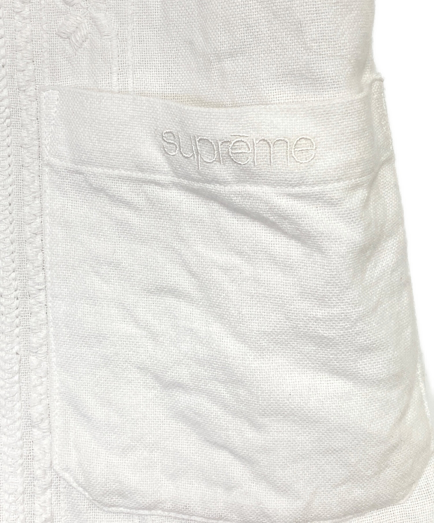 SUPREME (シュプリーム) Embroidered S/S Shirt ホワイト サイズ:M