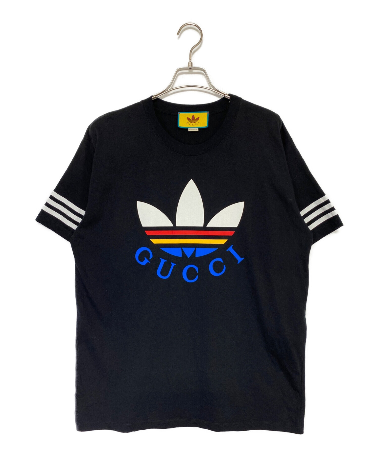 GUCCI (グッチ) adidas (アディダス) Tシャツ ブラック サイズ:S
