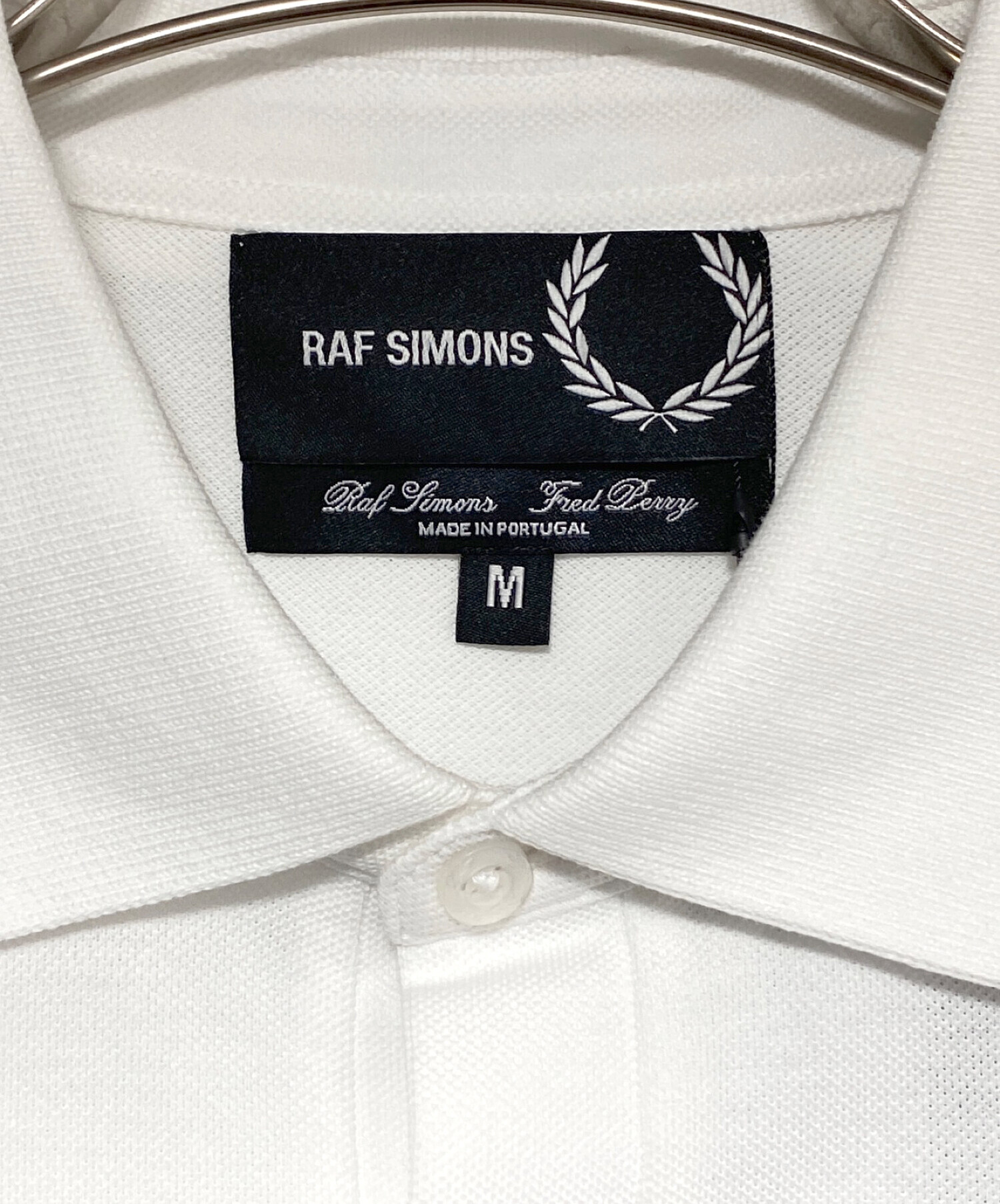 RAF SIMONS (ラフシモンズ) FRED PERRY (フレッドペリー) Chest Patch Polo Shirt ホワイト サイズ:M