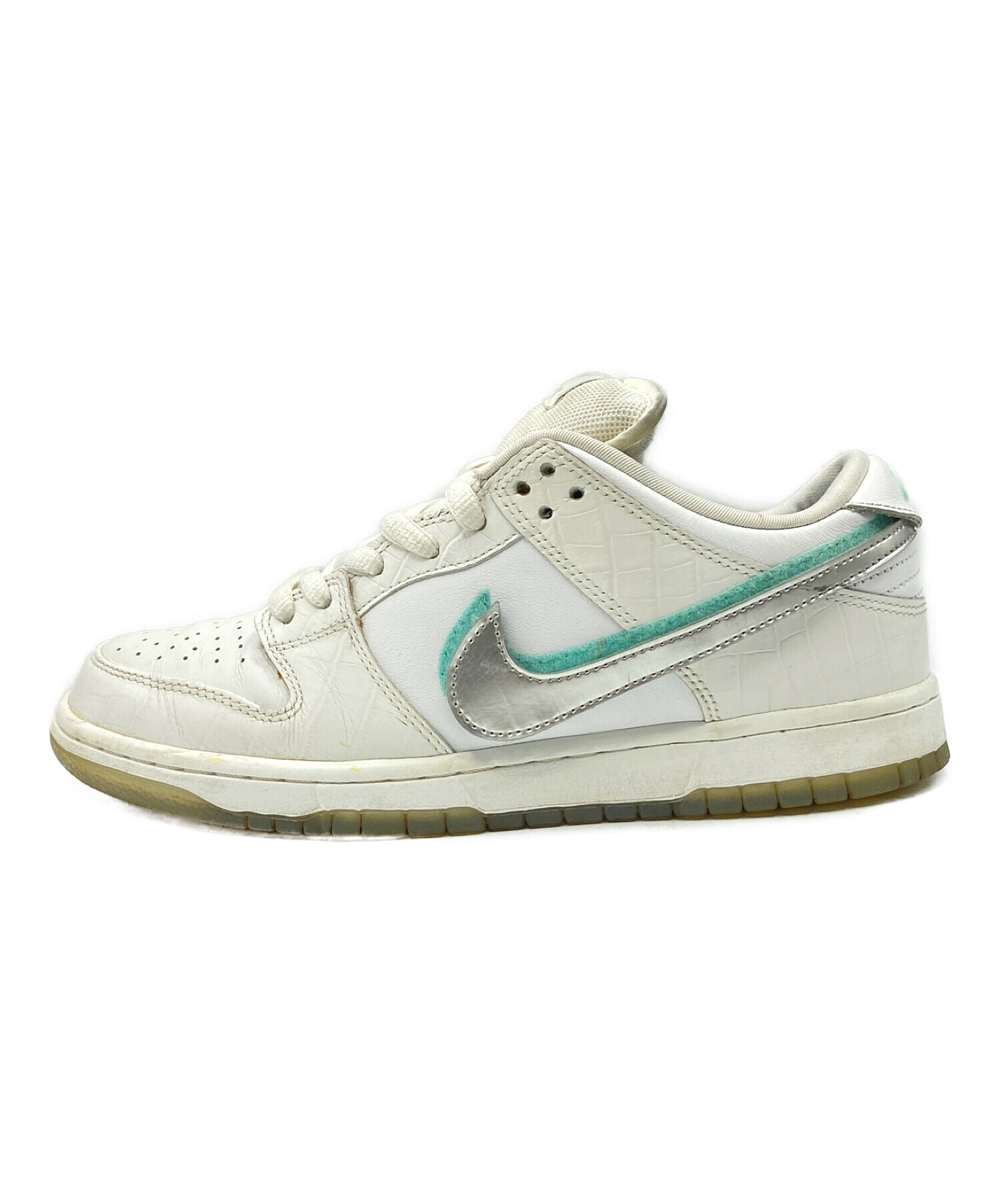 NIKE Diamond SUPPLY CO. (ダイヤモンドサプライ) SB DUNK LO WHITE TIFFANY  WHITE/CHROME-BLACK-TROPICAL TWIST ホワイト サイズ:26.5cm (US8.5)