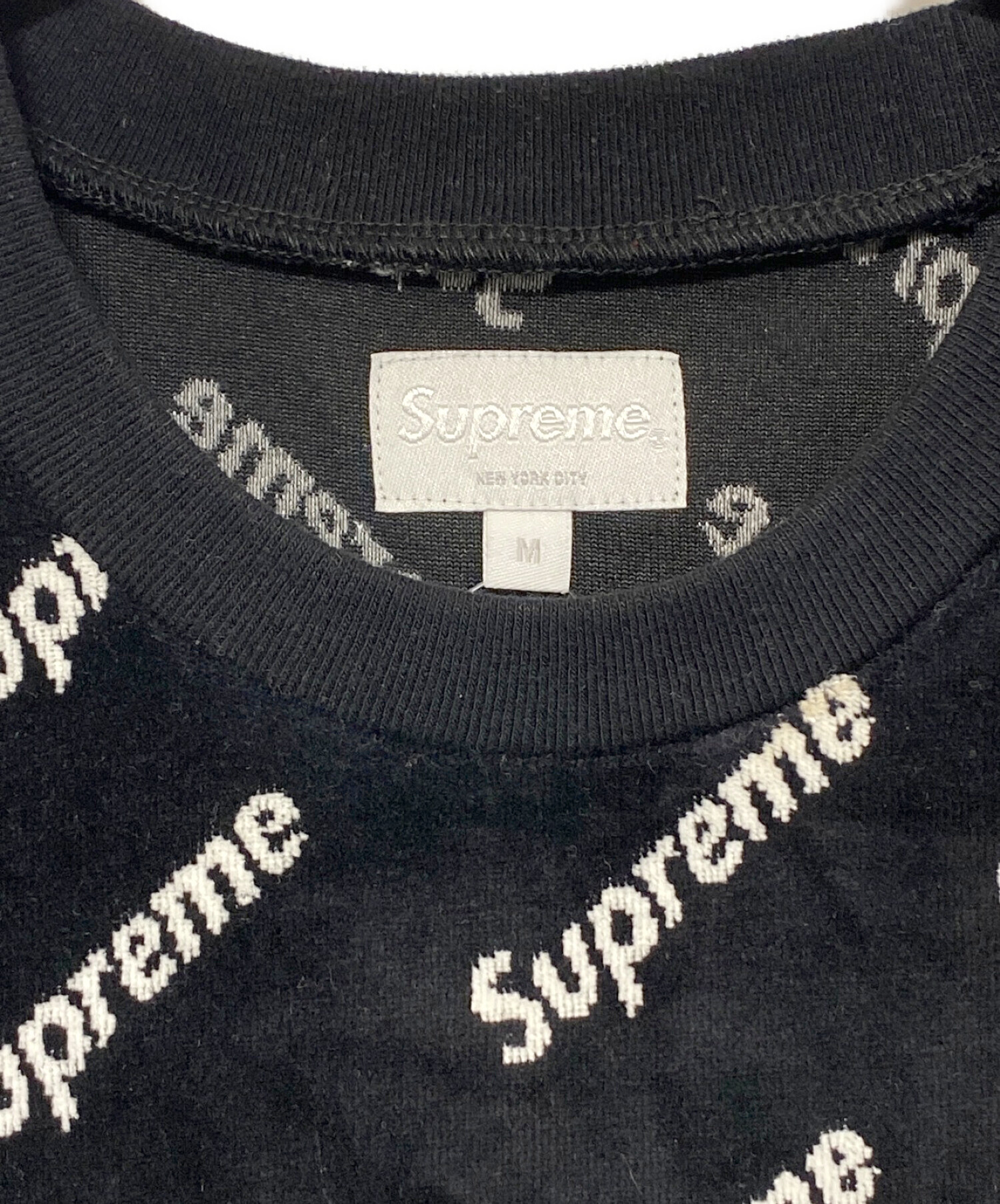 SUPREME (シュプリーム) Velour Diagonal Logo L/S Top ブラック サイズ:M