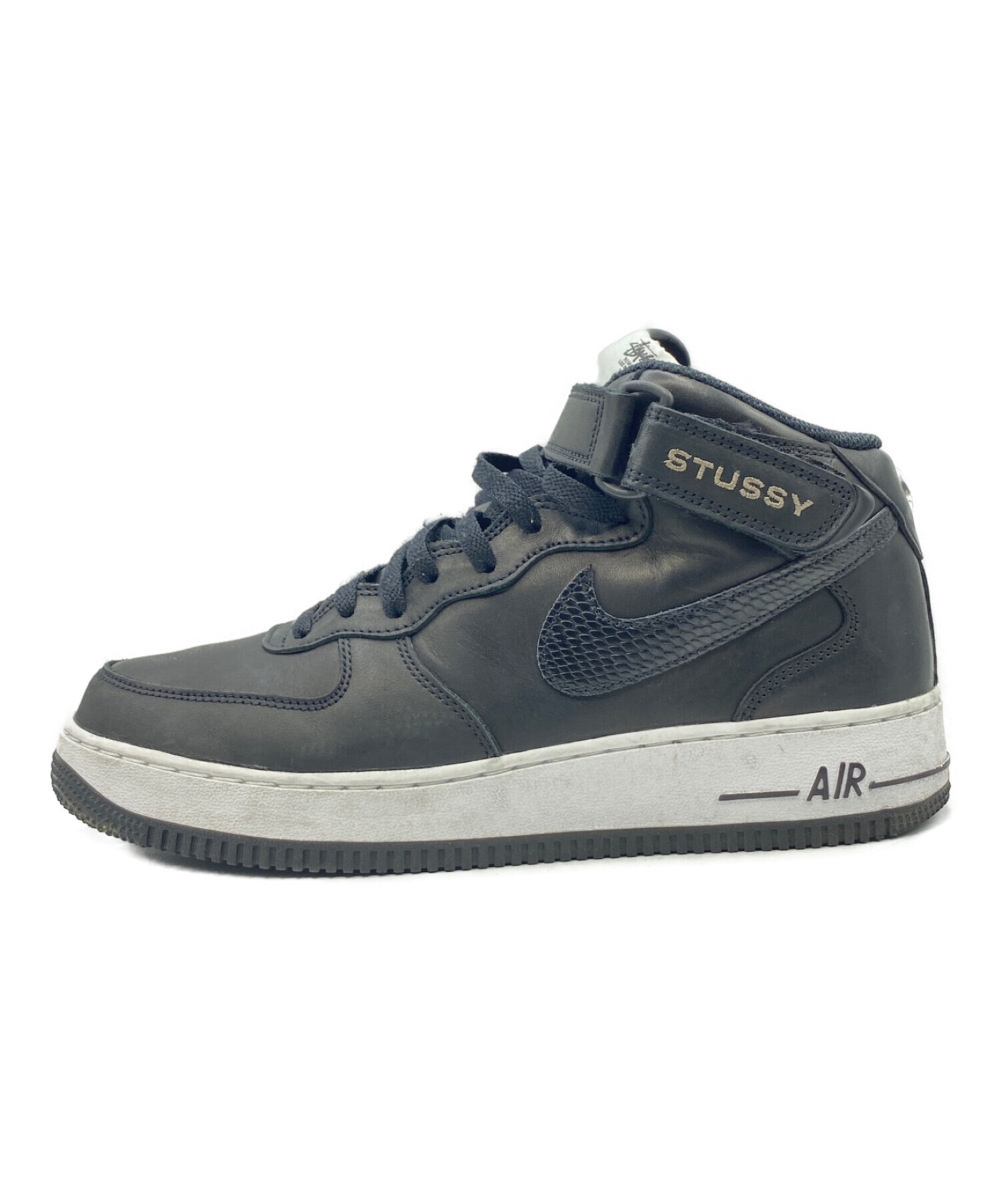 NIKE (ナイキ) stussy (ステューシー) AIR FORCE 1 07 MID SP ブラック サイズ:27㎝ (US9）