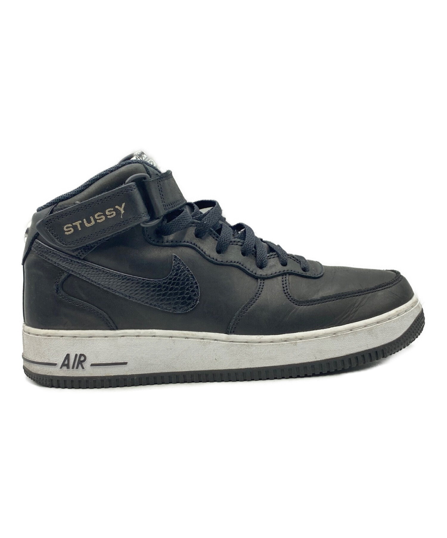 NIKE (ナイキ) stussy (ステューシー) AIR FORCE 1 07 MID SP ブラック サイズ:27㎝ (US9）