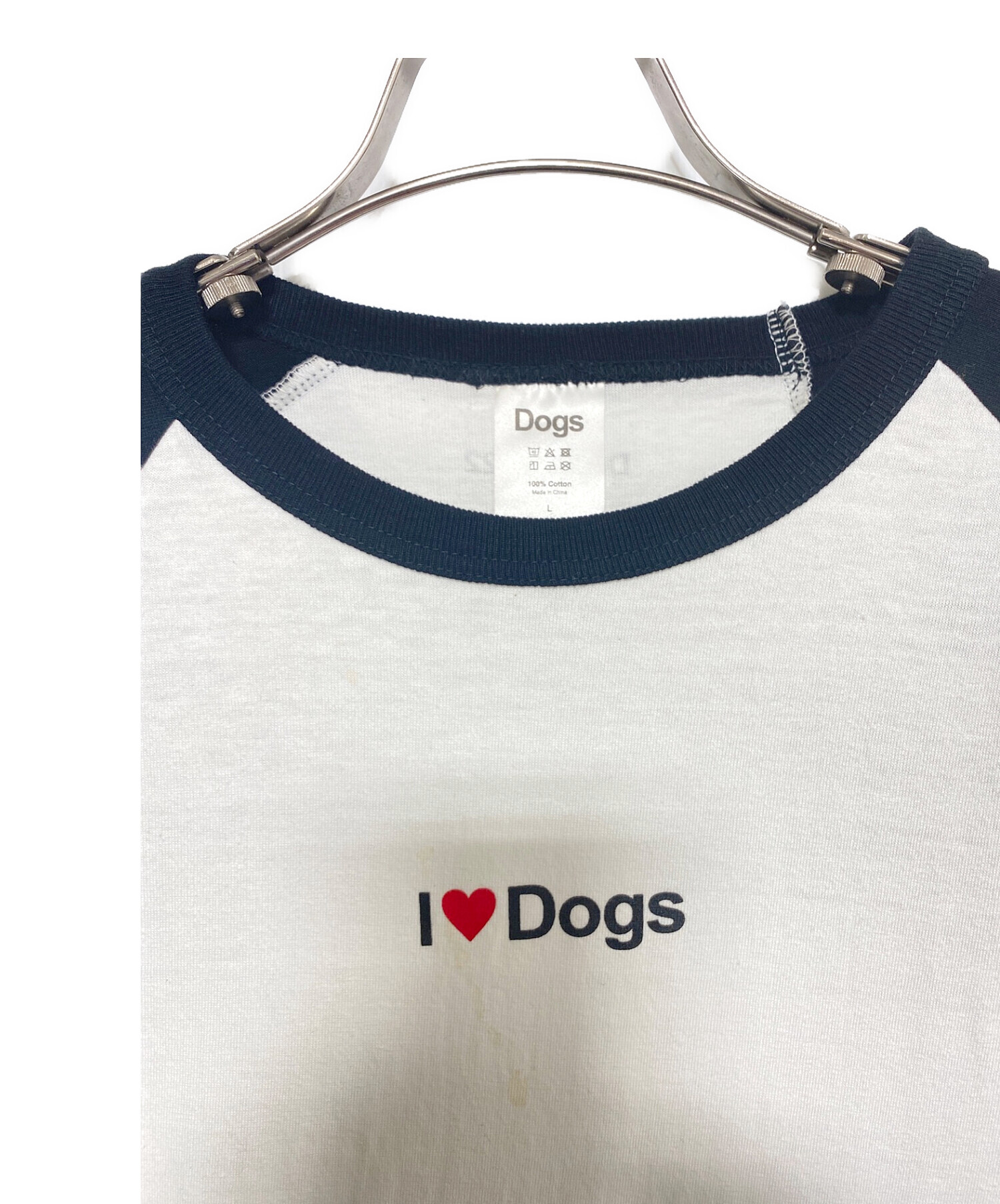 中古・古着通販】Dogs (ドッグス) ラグランTシャツ ホワイト