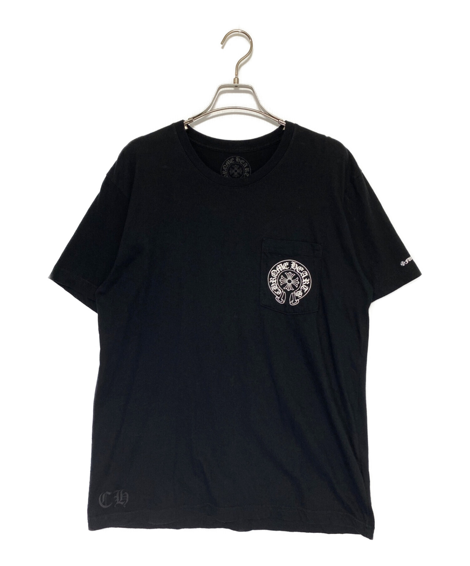 CHROME HEARTS (クロムハーツ) CH プラスクロス ポケット 半袖 Tシャツ ブラック サイズ:L