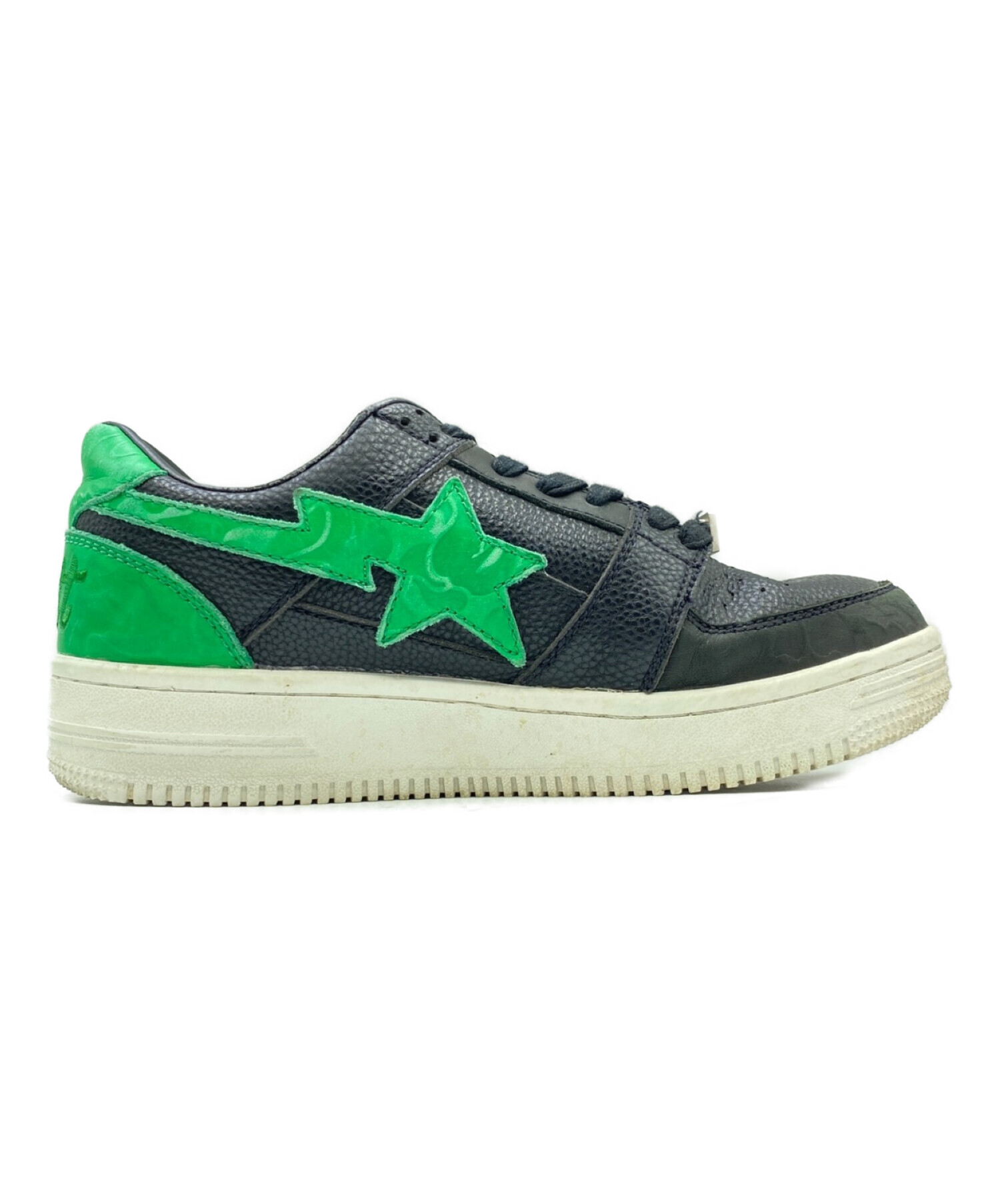 中古・古着通販】A BATHING APE (ア ベイシング エイプ) GUNNA (ガンナ) Bape Sta Low Gunna  ブラック×グリーン サイズ:25.5cm (US7.5)｜ブランド・古着通販 トレファク公式【TREFAC FASHION】スマホサイト