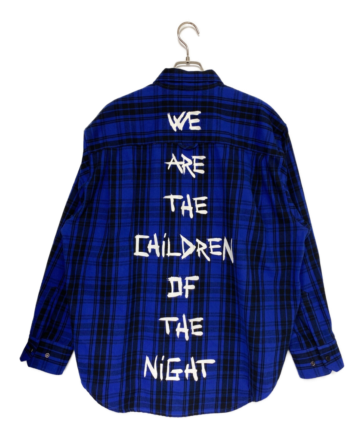 VETEMENTS (ヴェトモン) ANARCHY CHILDREN OF THE NIGHT FLANNEL SHIRT ブルー×ブラック  サイズ:XS