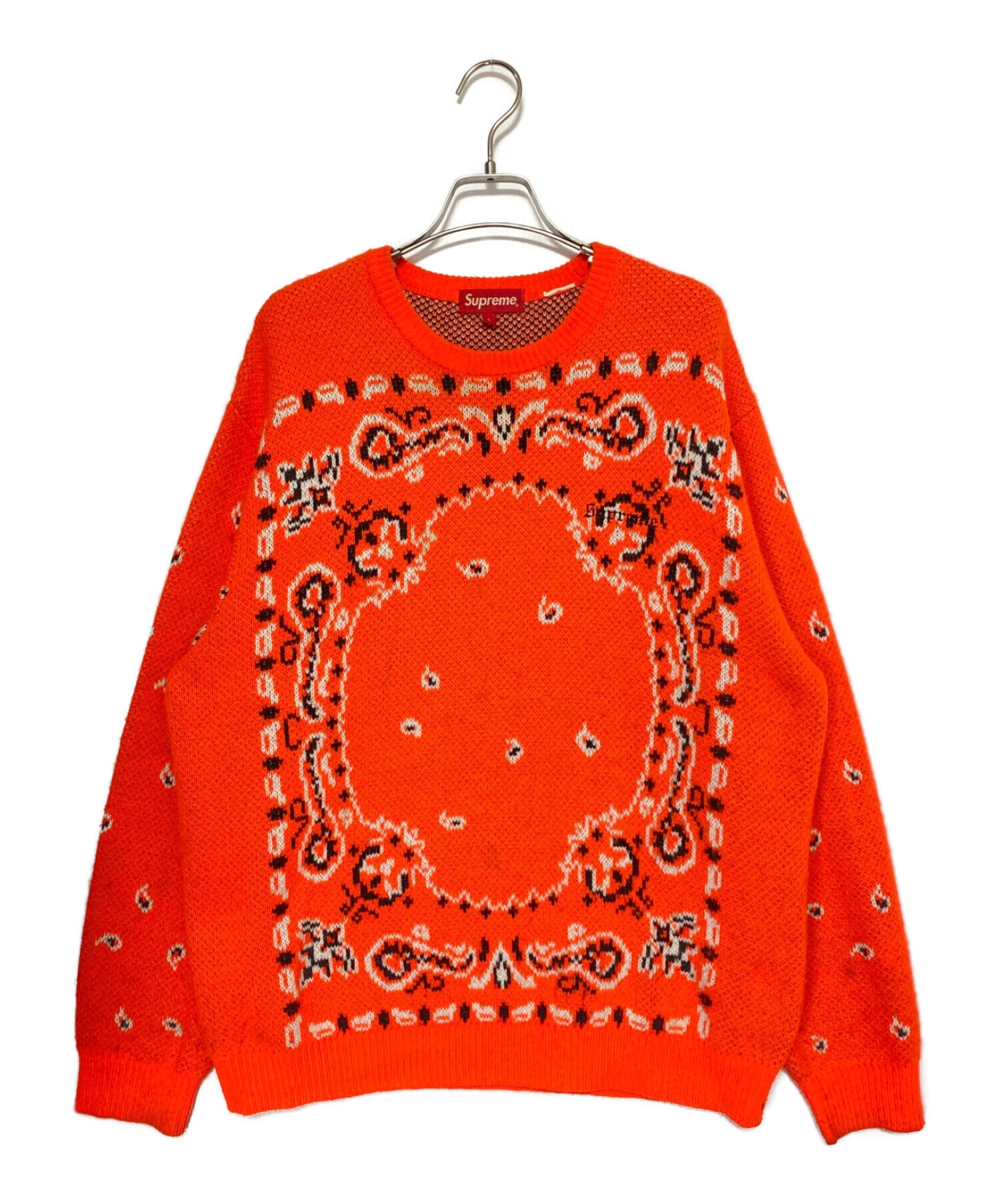(Mサイズ) Supreme Bandana Sweater orange