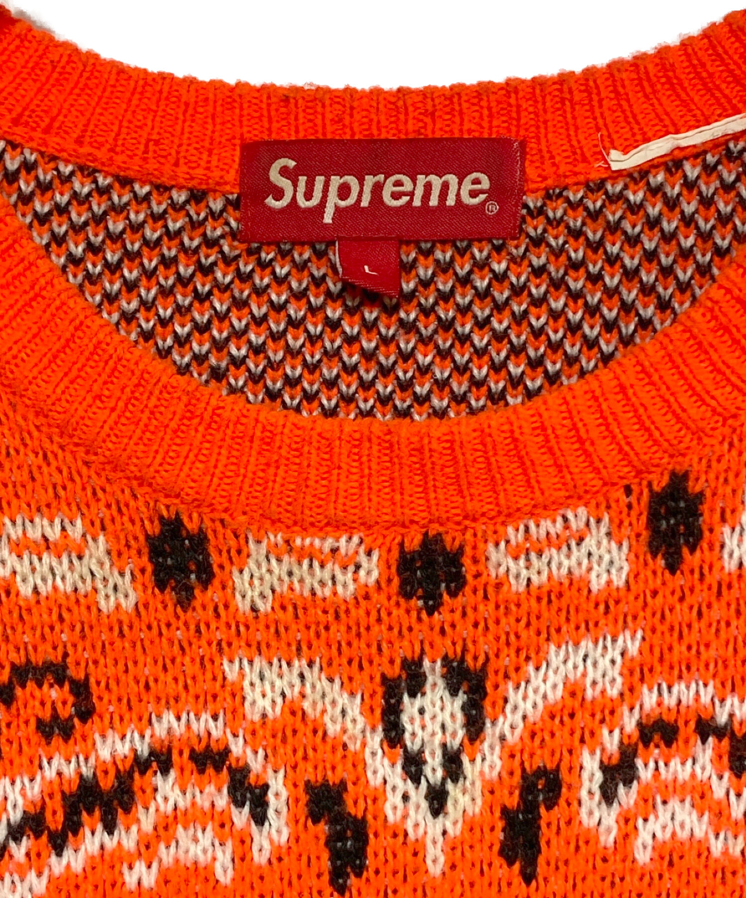 SUPREME (シュプリーム) BANDANA SWEATER オレンジ サイズ:L