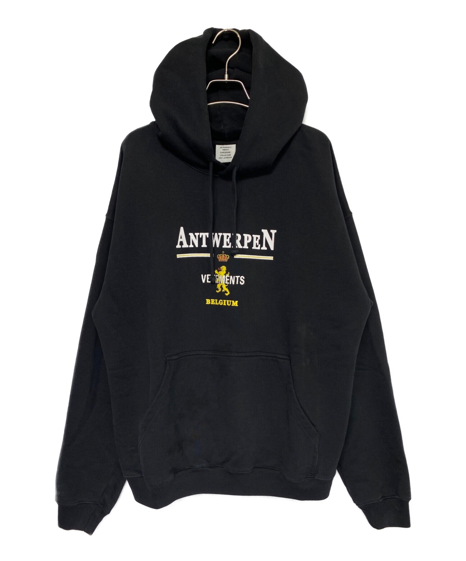 中古・古着通販】VETEMENTS (ヴェトモン) ANTWERPEN HOODIE ブラック サイズ:XS｜ブランド・古着通販  トレファク公式【TREFAC FASHION】スマホサイト