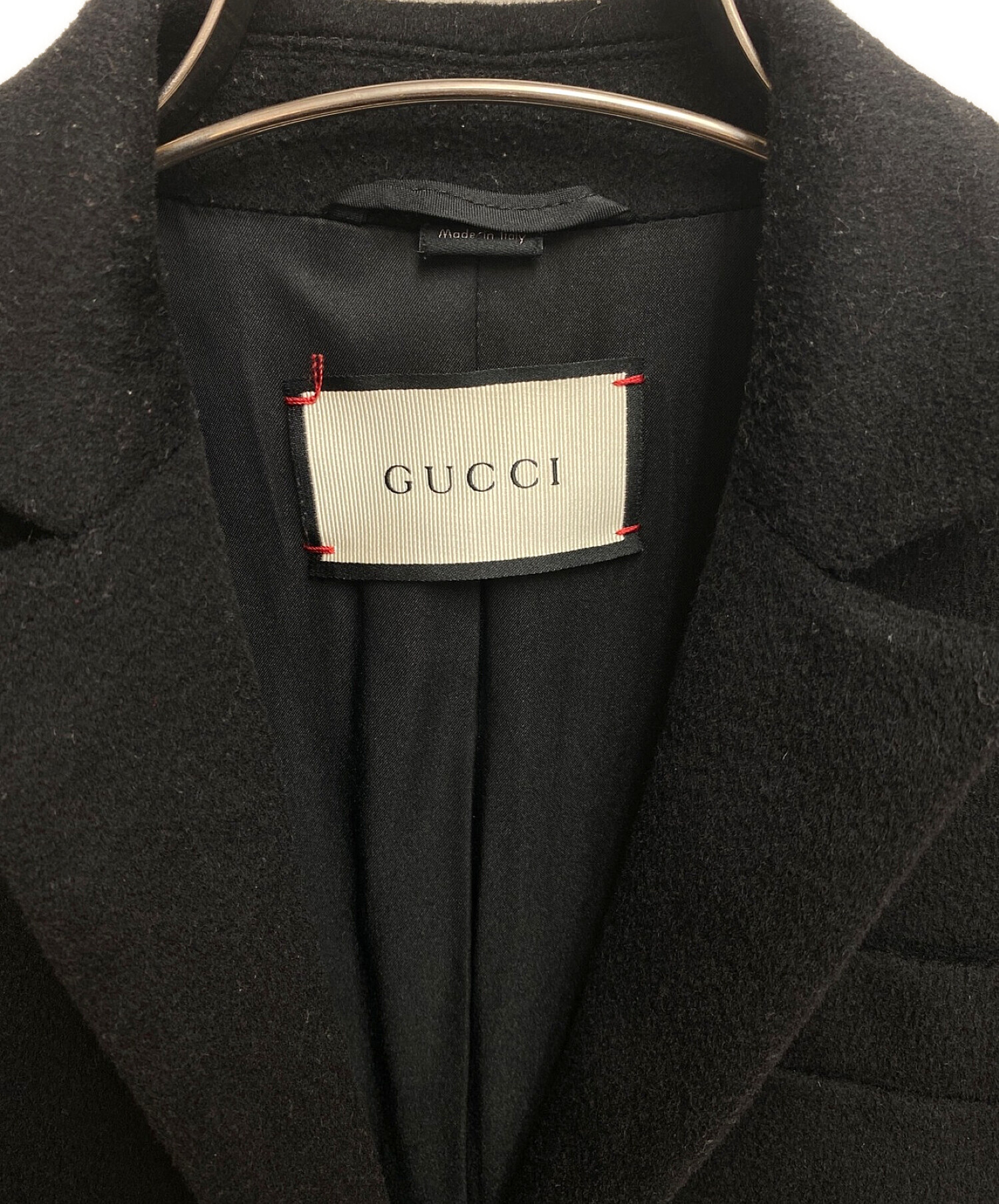 中古・古着通販】GUCCI (グッチ) チェスターコート ブラック サイズ:38