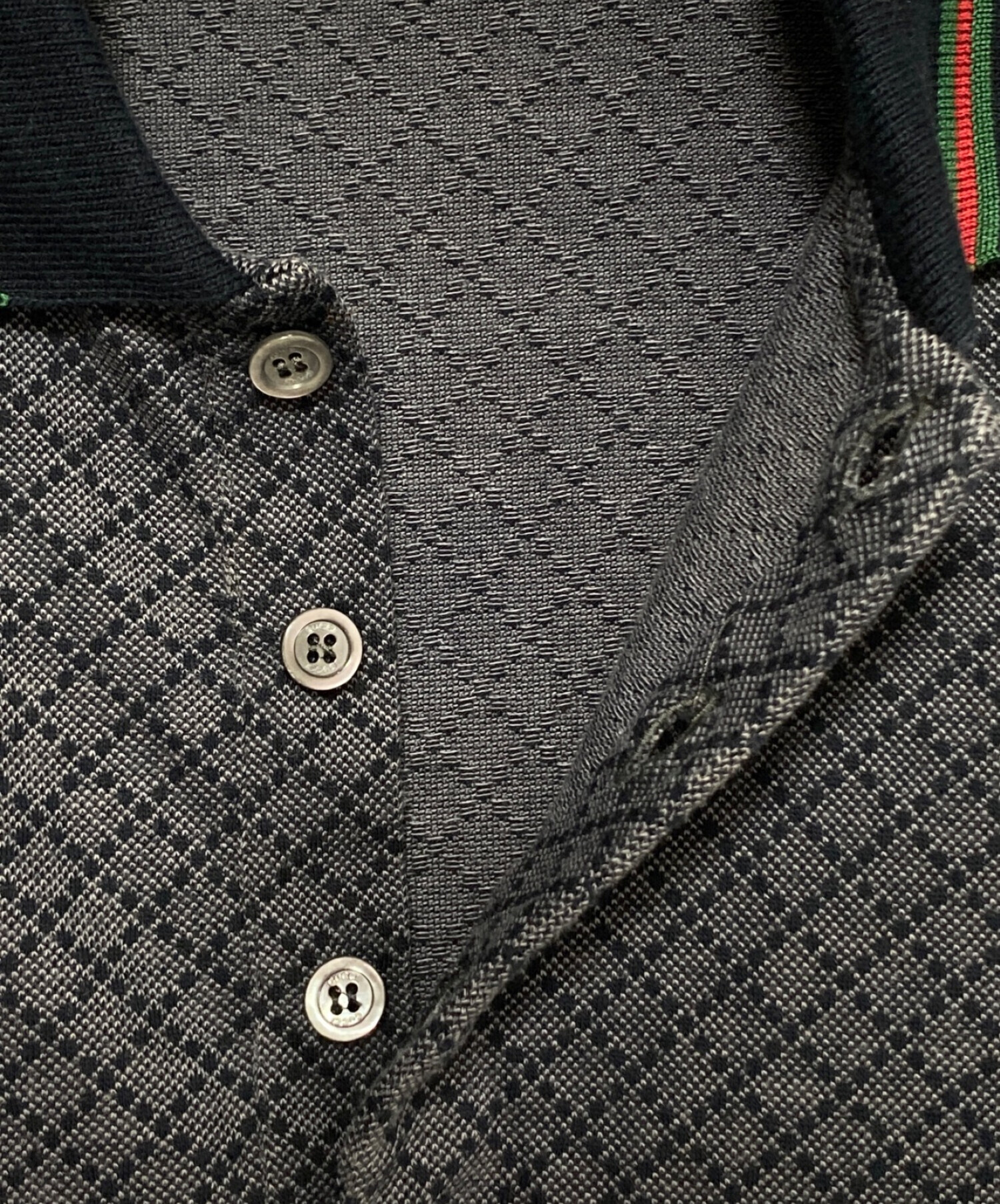 中古・古着通販】GUCCI (グッチ) Diamante Monogram Polo shirt グレー