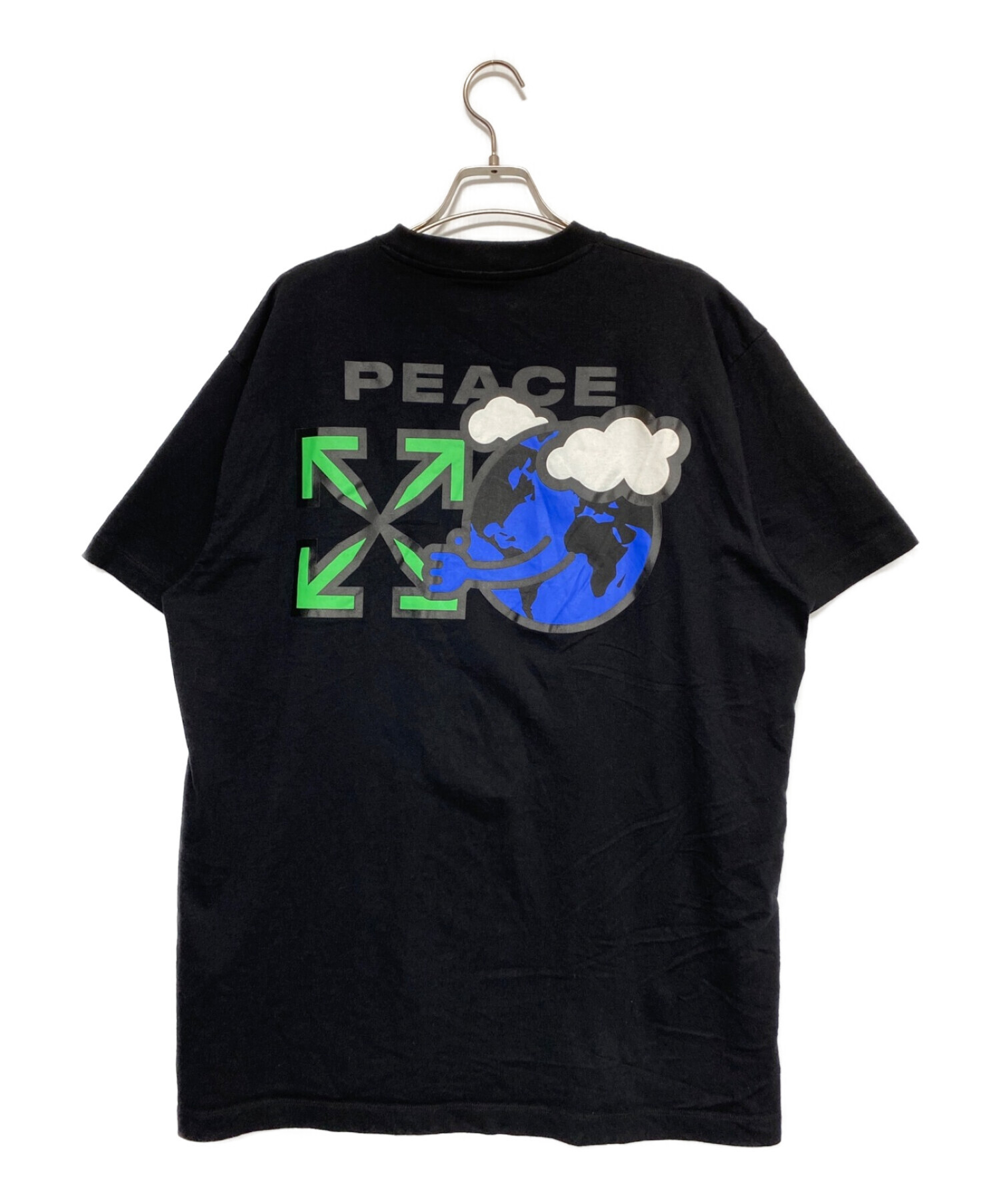 OFFWHITE (オフホワイト) PEACE WORLDWIDE ARROW S/S TEE ブラック サイズ:XS