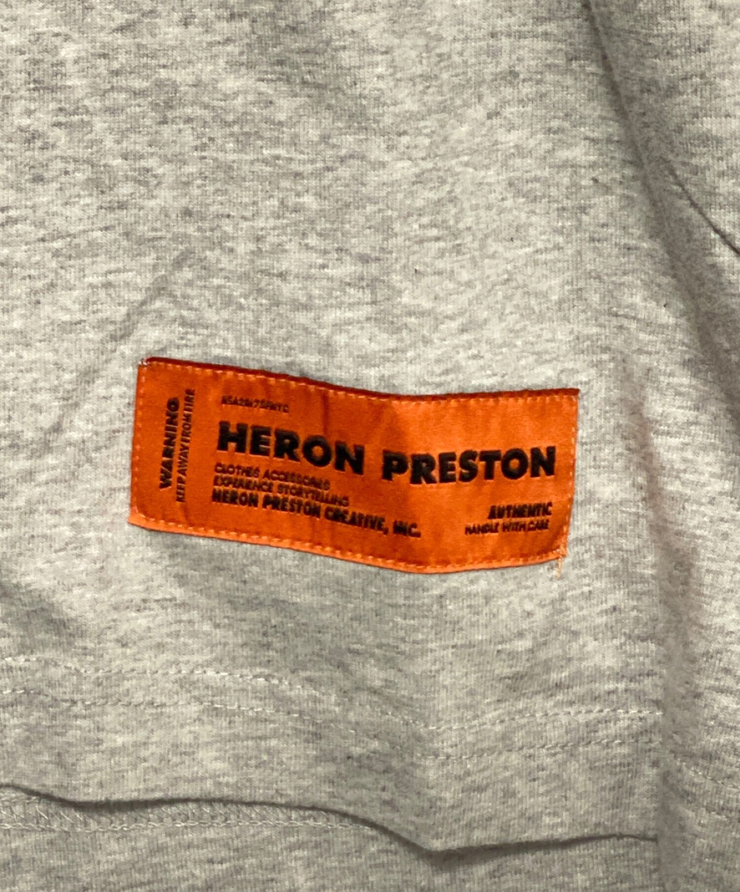 HERON PRESTON (ヘロンプレストン) ロゴTシャツ グレー サイズ:L