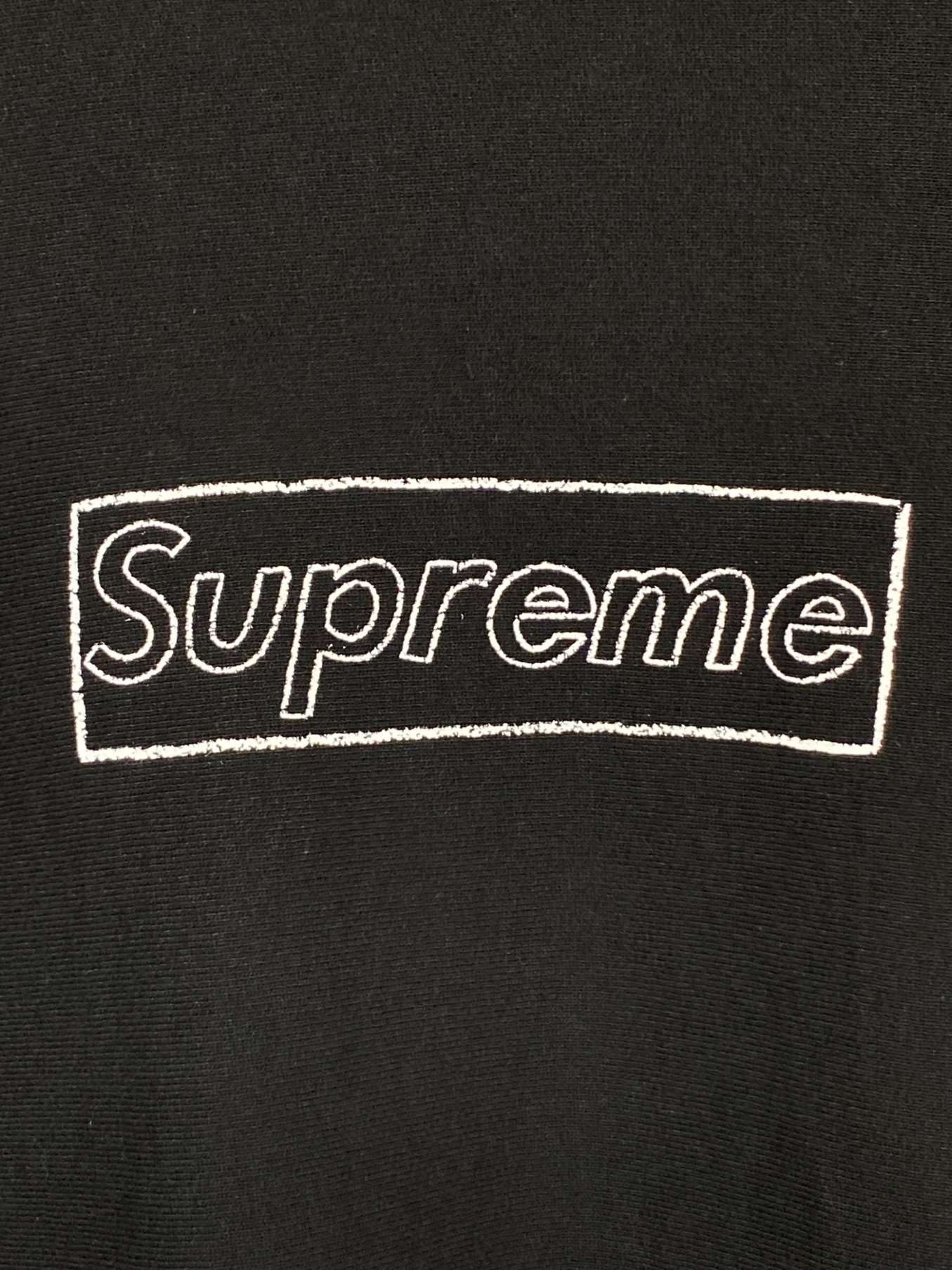 Supreme kaws chalk logo Hooded ブラック　Lサイズ