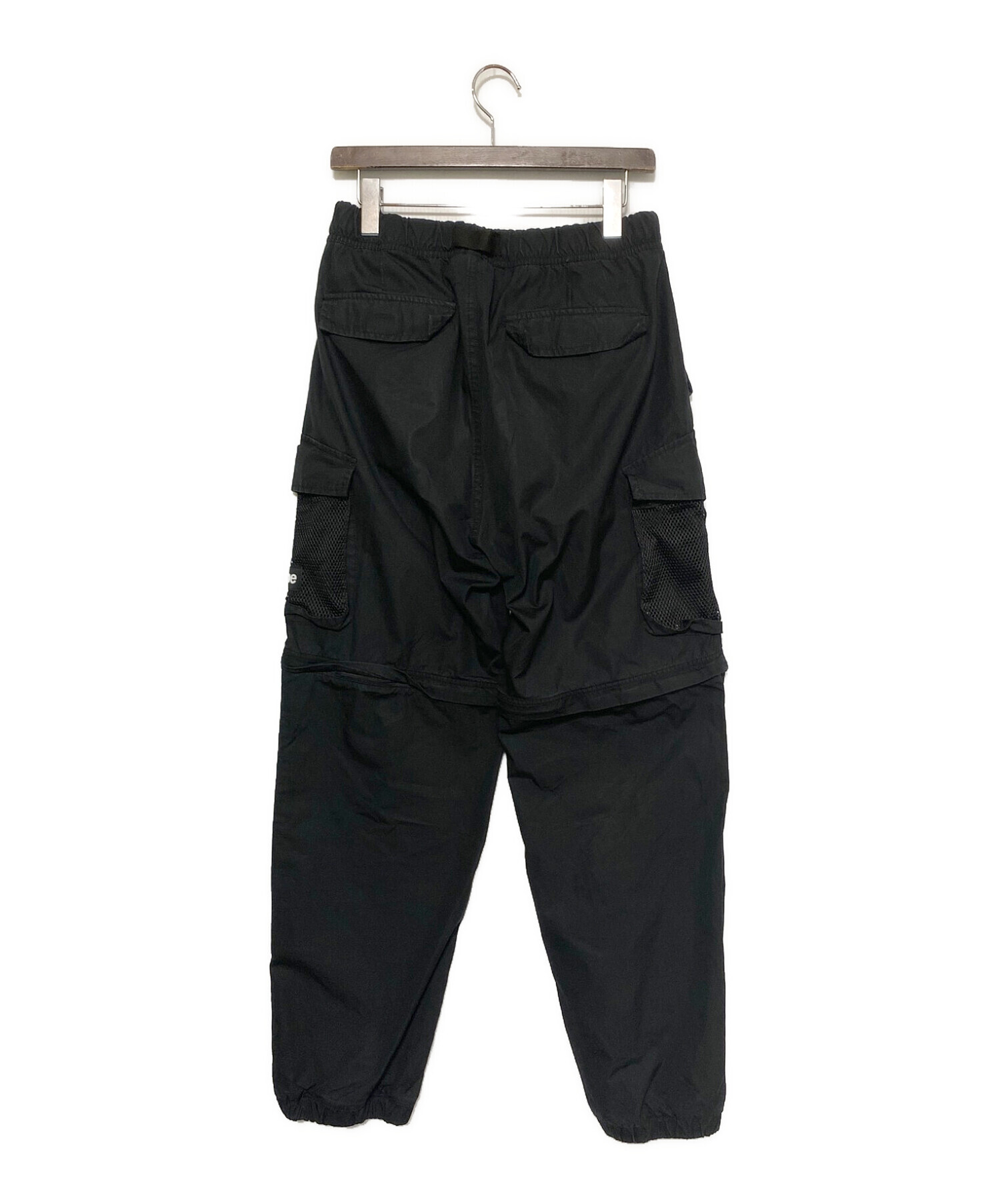 黒S Supreme Mesh Pocket Belted Cargo Pant-