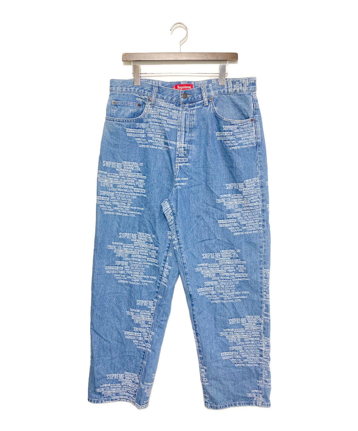 SUPREME (シュプリーム) Trademark Jacquard Baggy Jeans インディゴ サイズ:32