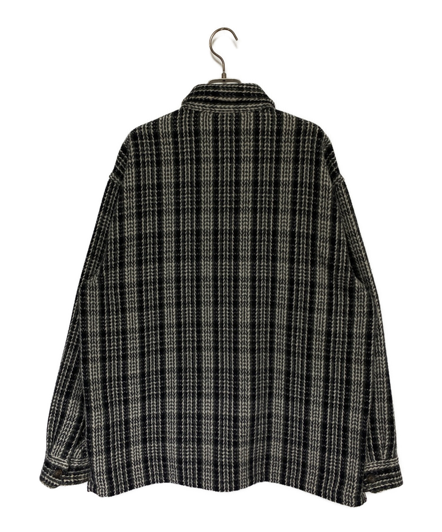 SUPREME (シュプリーム) Heavy Flannel Shirt ブラック×ホワイト サイズ:L