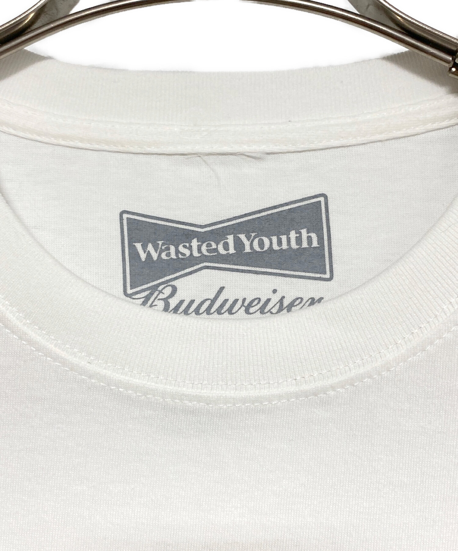 WASTED YOUTH (ウエステッド ユース) BUDWEISER (バドワイザー) コラボプリントTシャツ ホワイト サイズ:XL