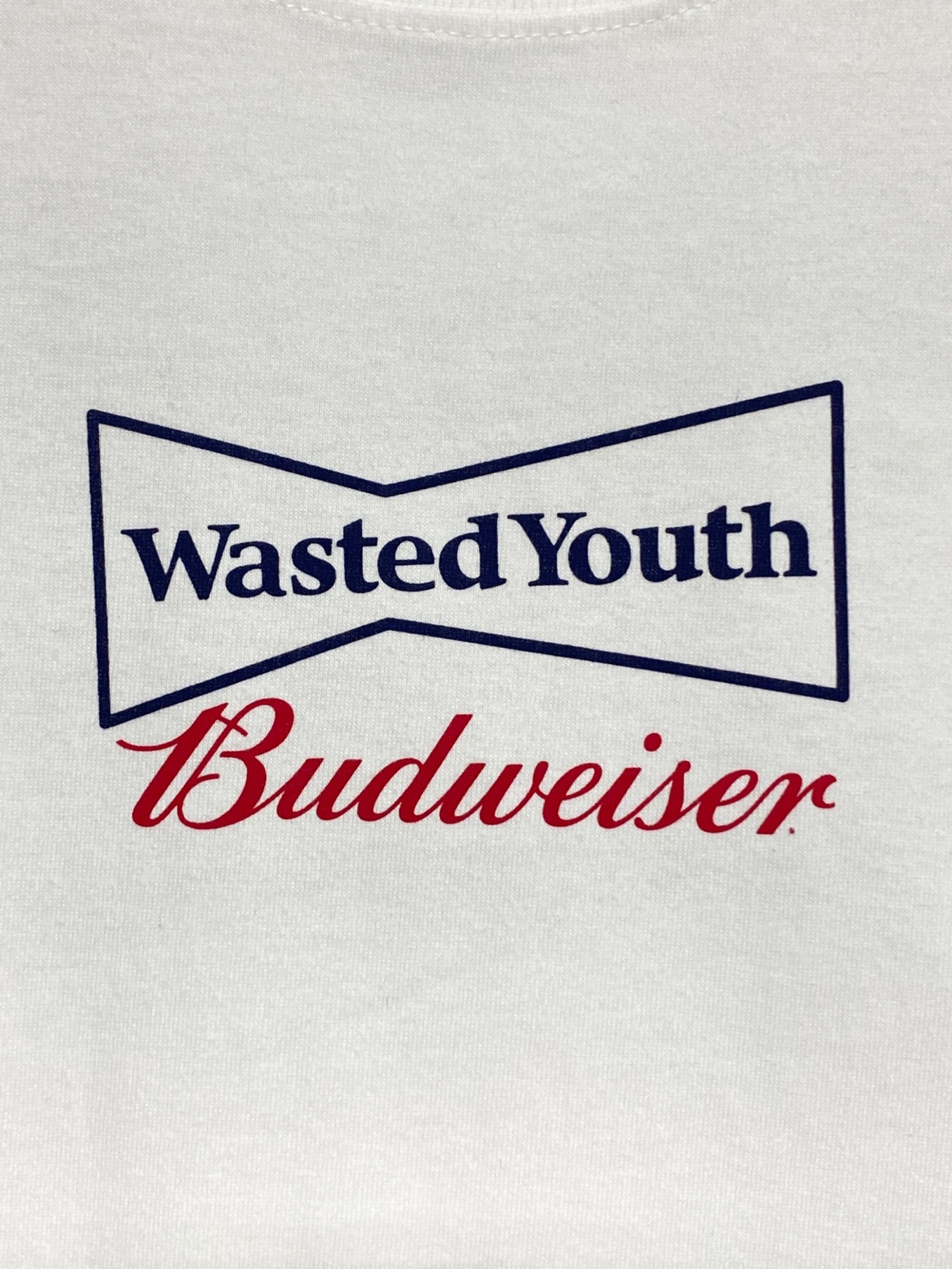 WASTED YOUTH (ウエステッド ユース) BUDWEISER (バドワイザー) コラボプリントTシャツ ホワイト サイズ:XL