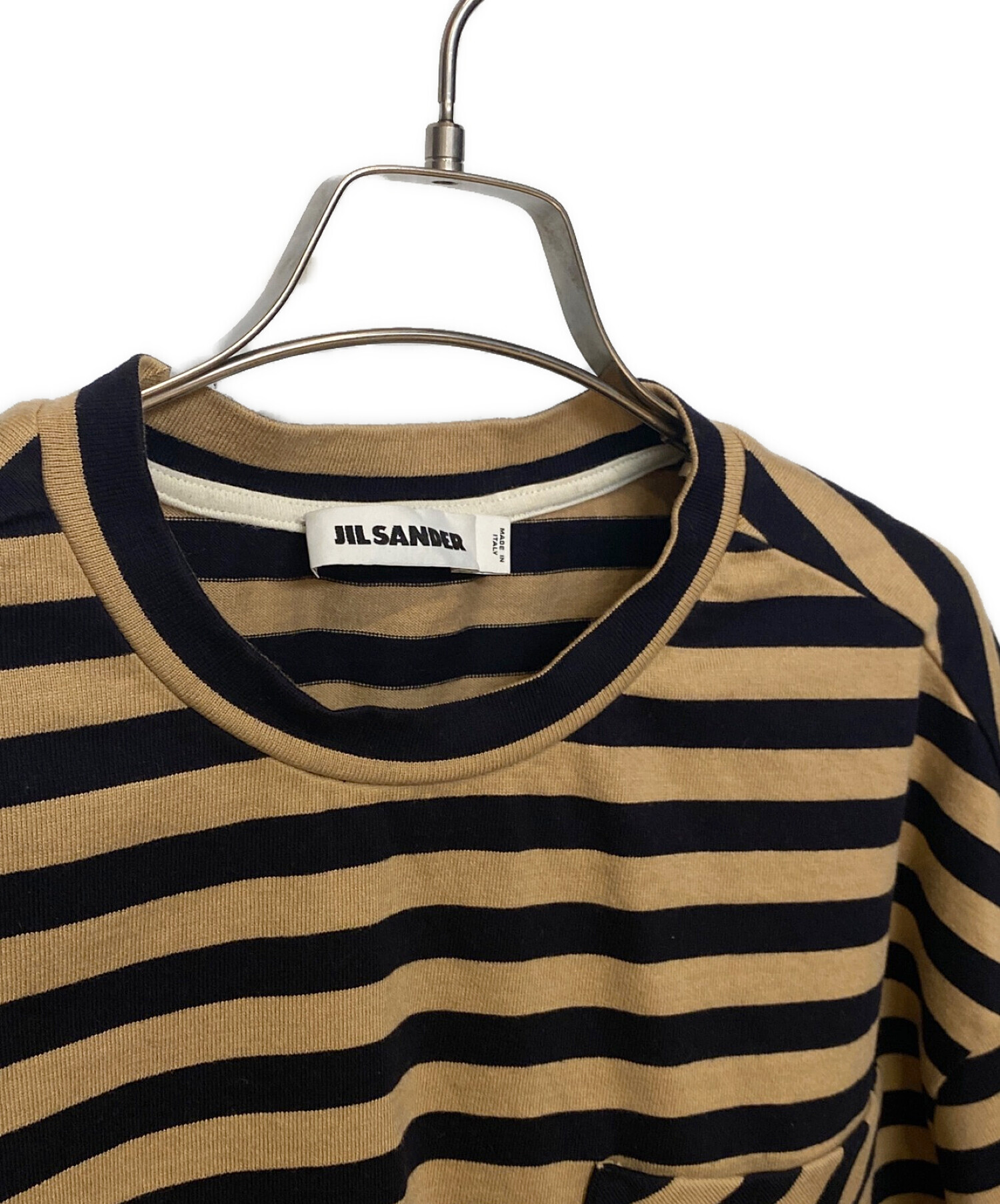 中古・古着通販】JIL SANDER (ジルサンダー) ボーダーTシャツ ベージュ