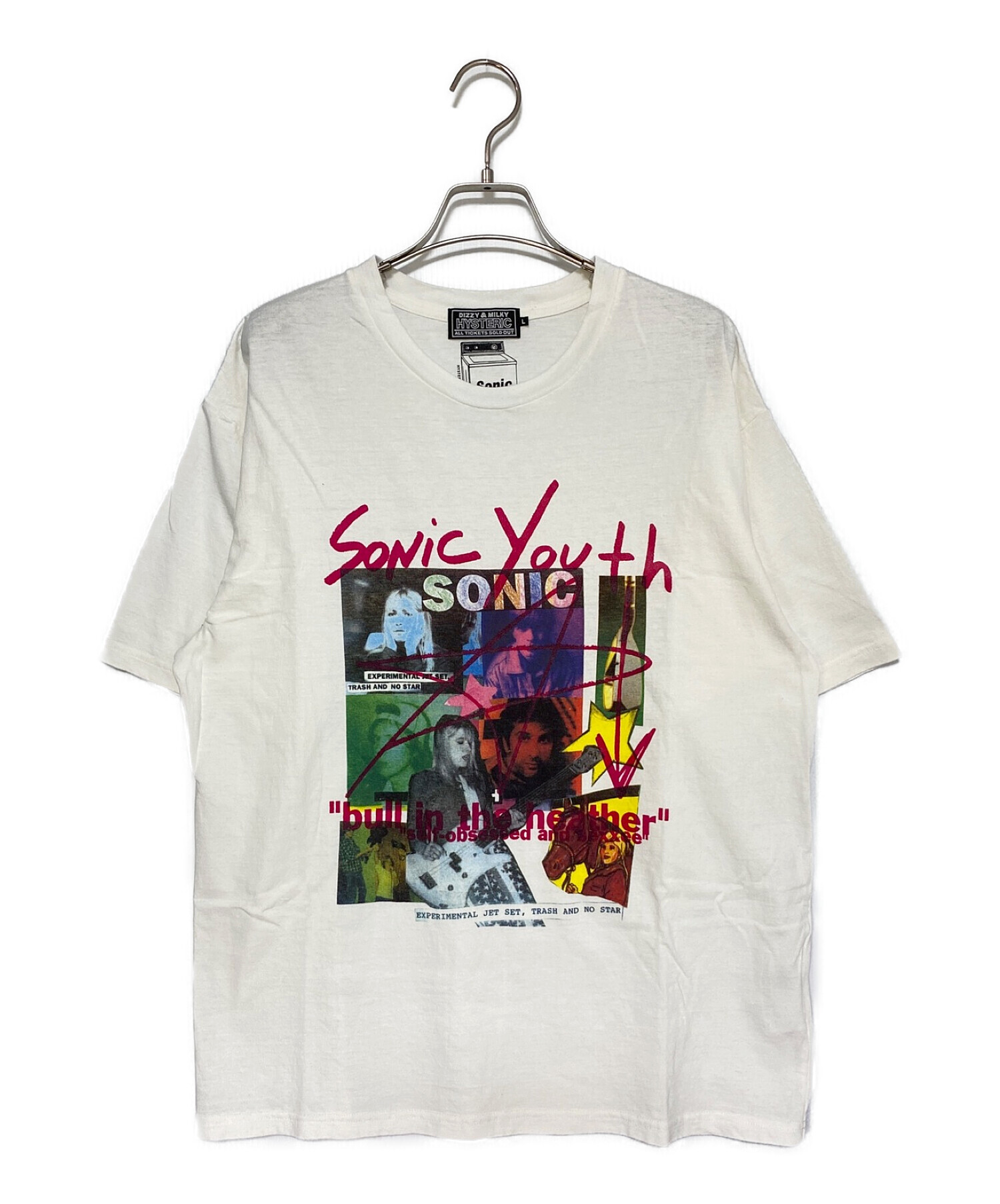 Hysteric Glamour (ヒステリックグラマー) SONIC YOUTH (ソニック・ユース) TRASH AND NO STAR Tシャツ  ホワイト サイズ:L