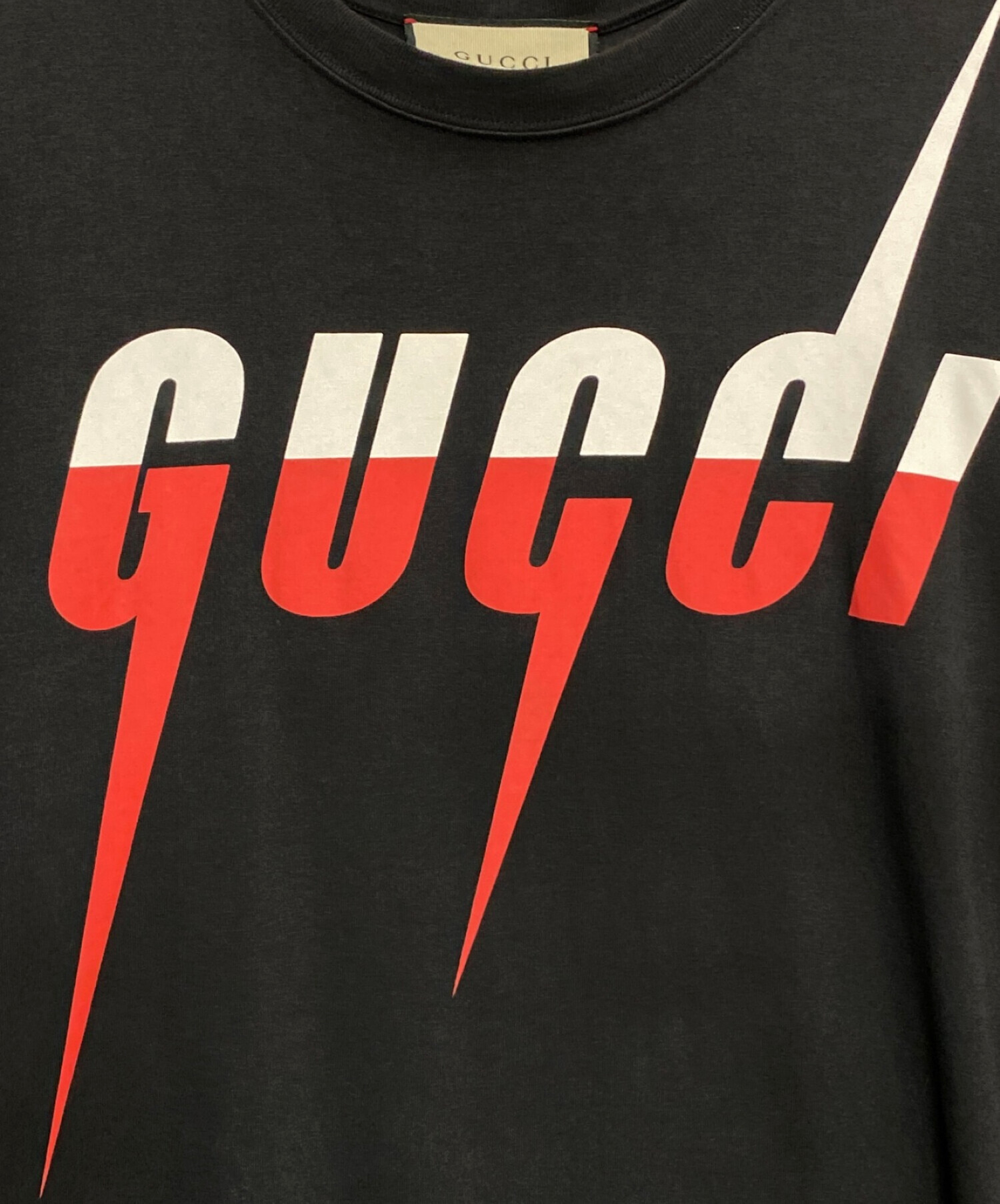 GUCCI (グッチ) ブレード ロゴ Tシャツ ブラック サイズ:SIZE XL