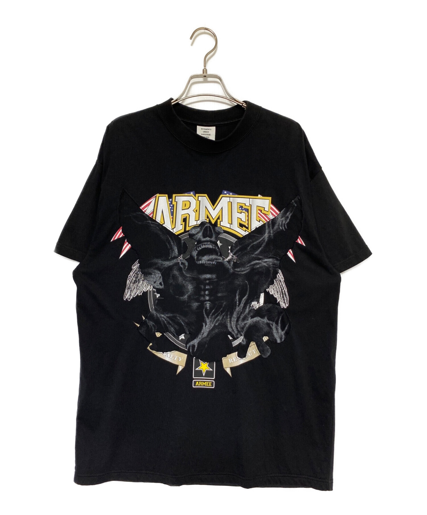 中古・古着通販】VETMEMES (ヴェトモン) ARMEE T-SHIRT ブラック