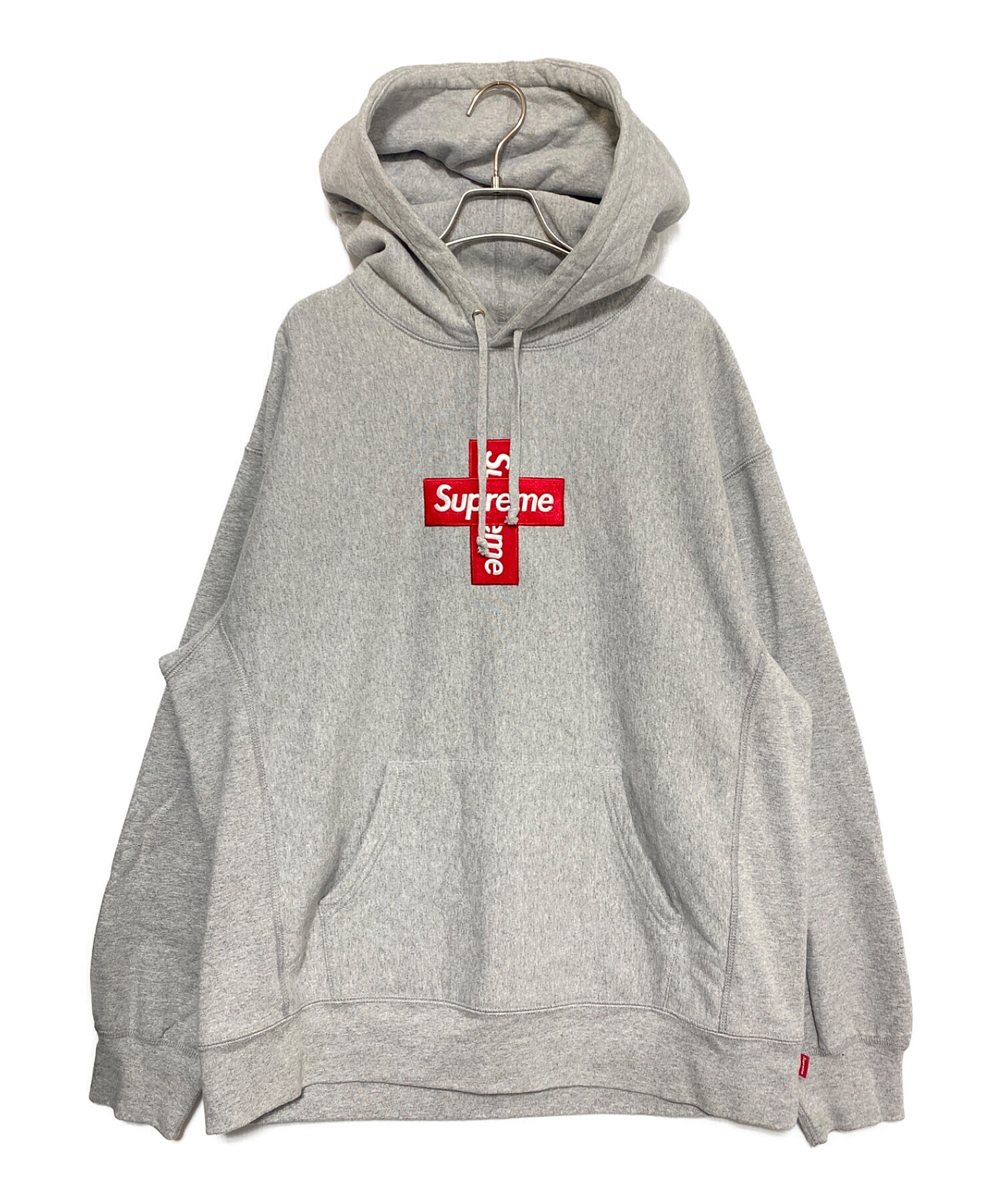 SUPREME (シュプリーム) Cross Box Logo Hooded Sweatshirt グレー サイズ:SIZE XL