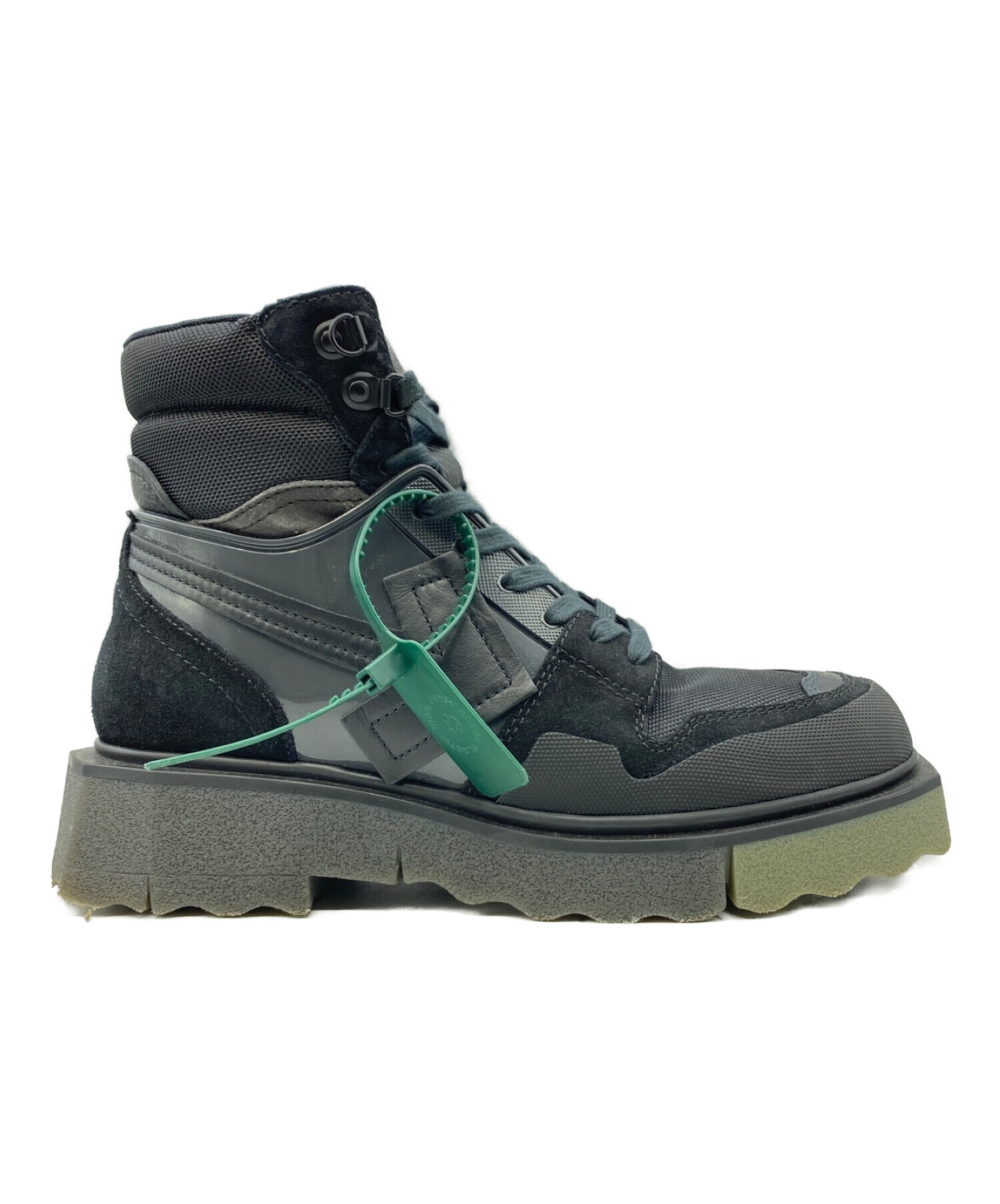 OFFWHITE (オフホワイト) ARROW MOTIF LACE UP HIKING BOOTS ブラック サイズ:43