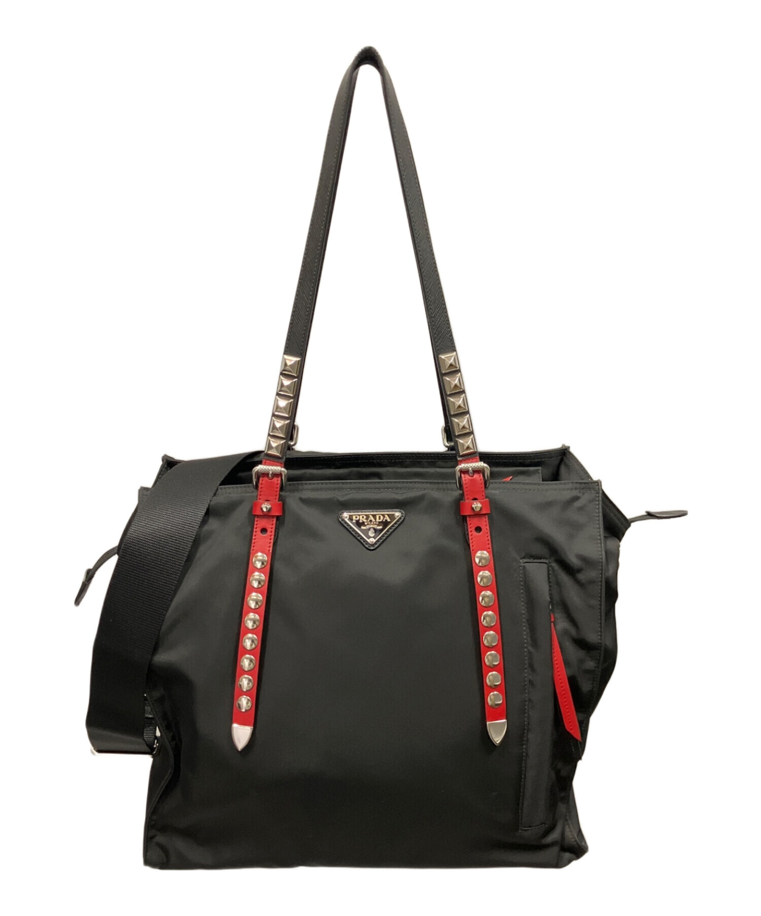 中古・古着通販】PRADA (プラダ) 2WAYスタッズナイロンバッグ ブラック ...