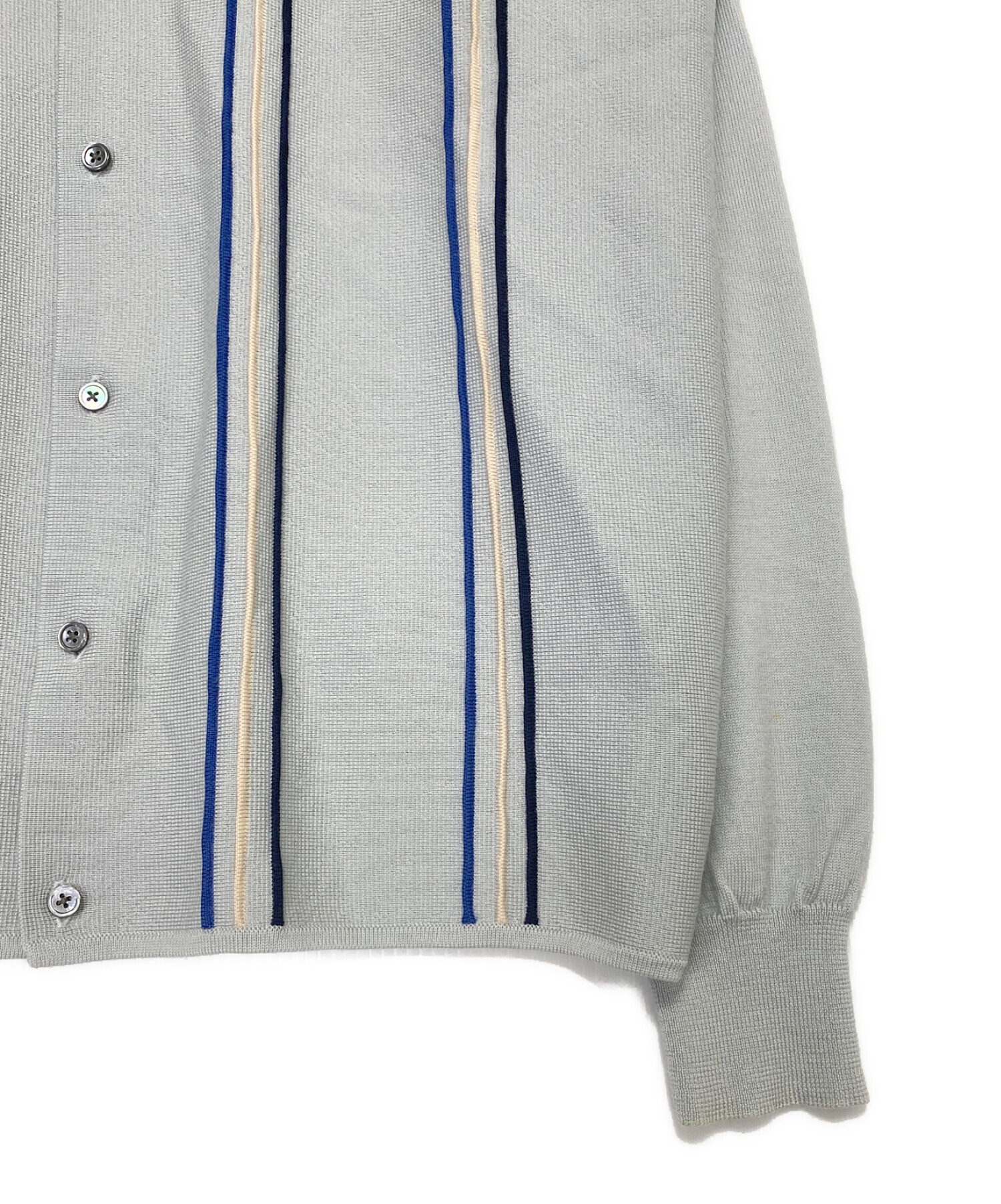 SUPREME (シュプリーム) Striped Polo Sweater スカイブルー サイズ:L