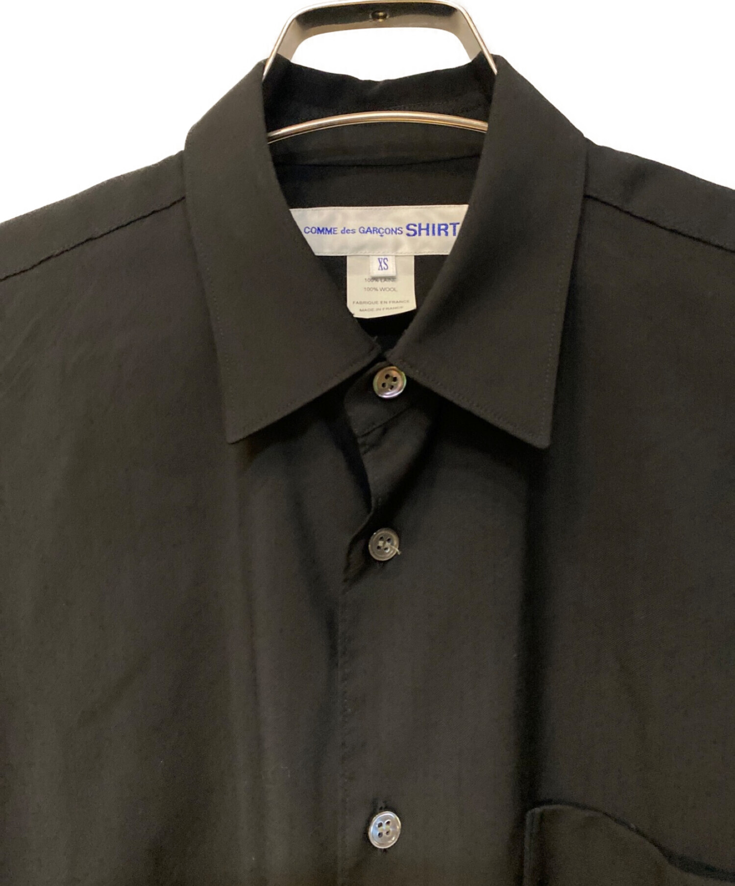COMME des GARCONS SHIRT (コムデギャルソンシャツ) Forever Wide Classic Fine Wool Long  Sleeve Shirt ブラック サイズ:XS