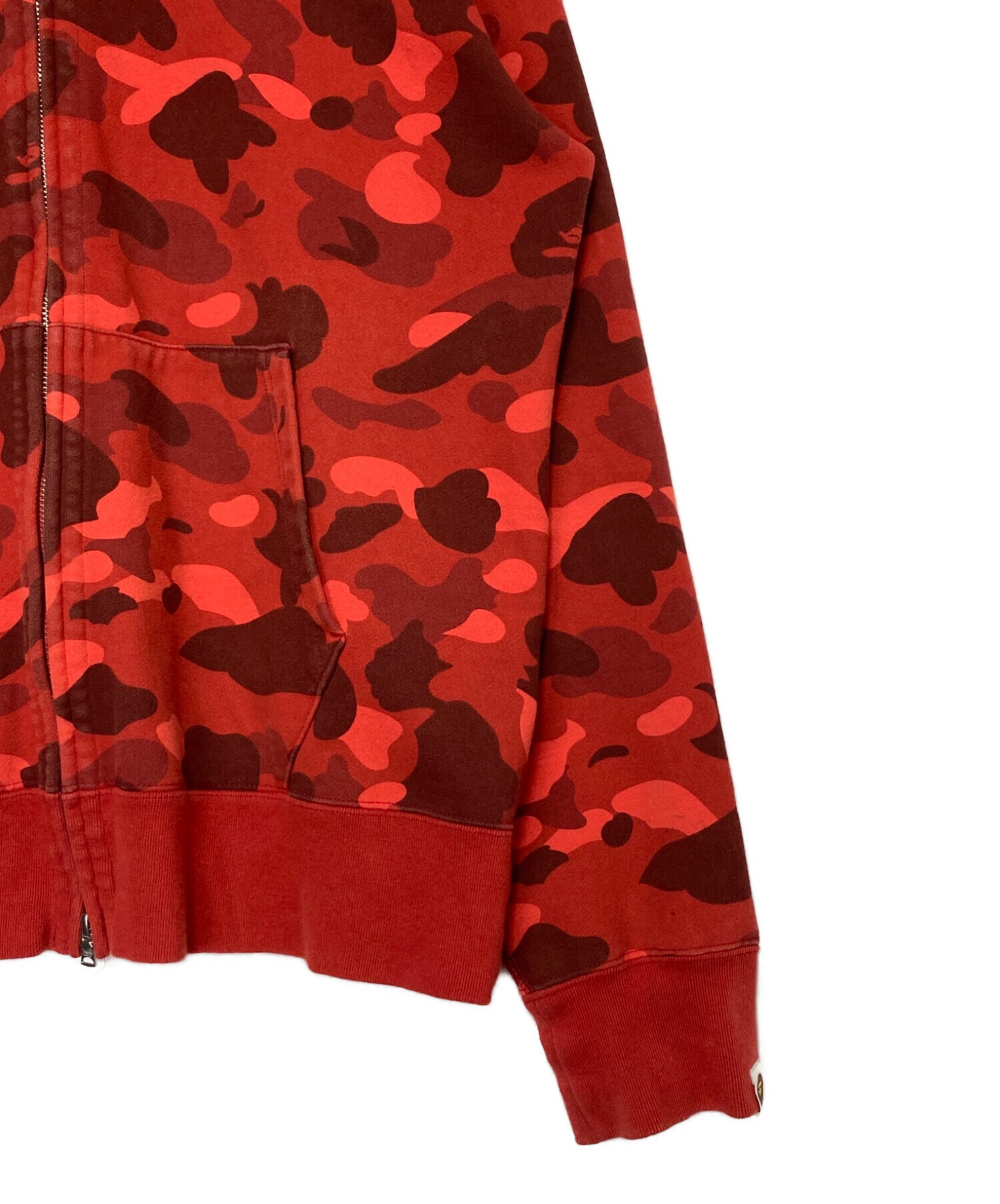 RED COLOR CAMO SHARK FULL ZIP HOODIE XLBAPEHA