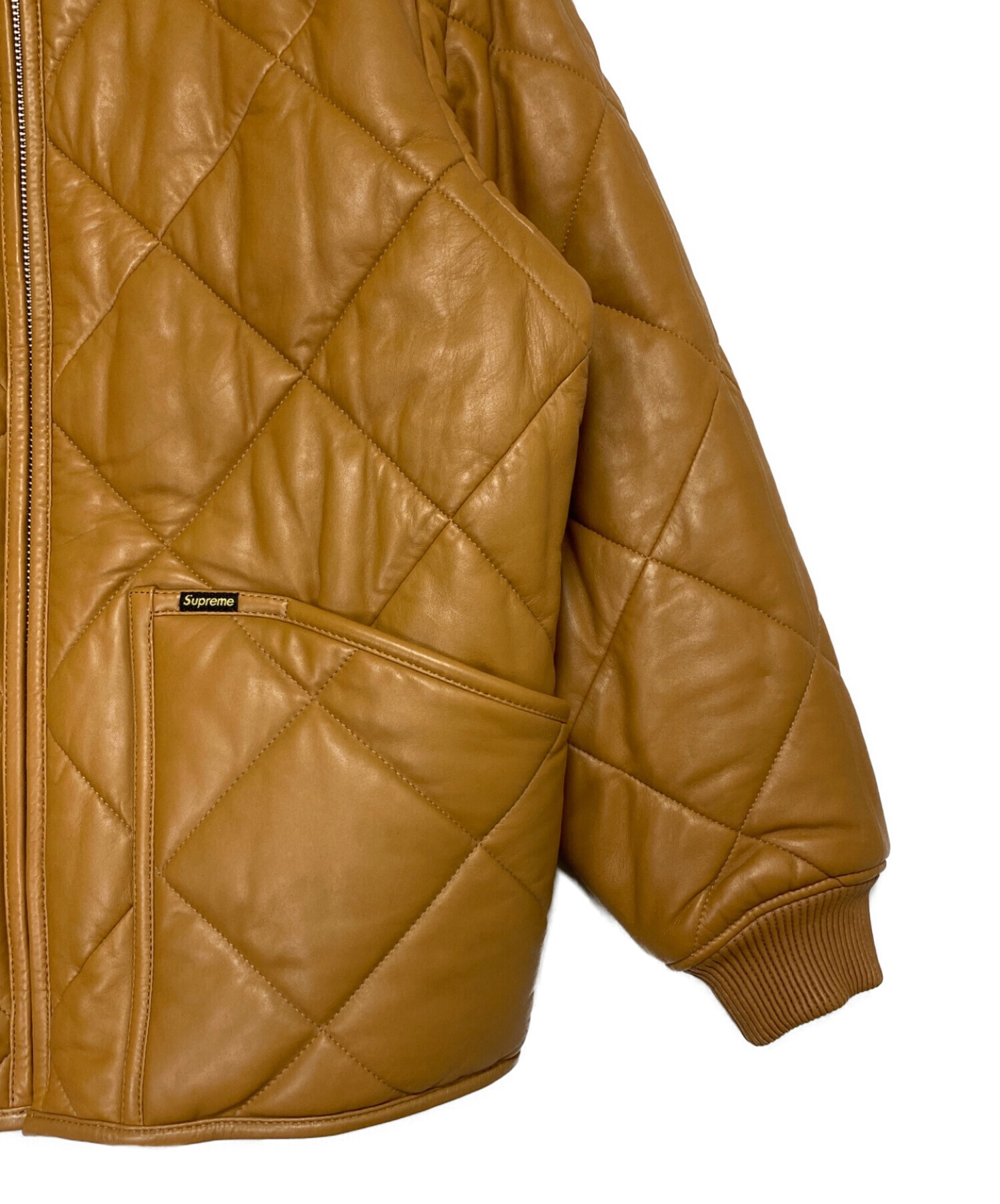 SUPREME (シュプリーム) Quilted Leather Work Jacket ベージュ サイズ:SIZE M