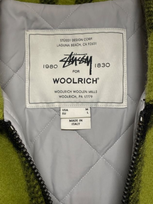 stussy (ステューシー) WOOLRICH (ウールリッチ) ウールワークシャツジャケット グリーン サイズ:M