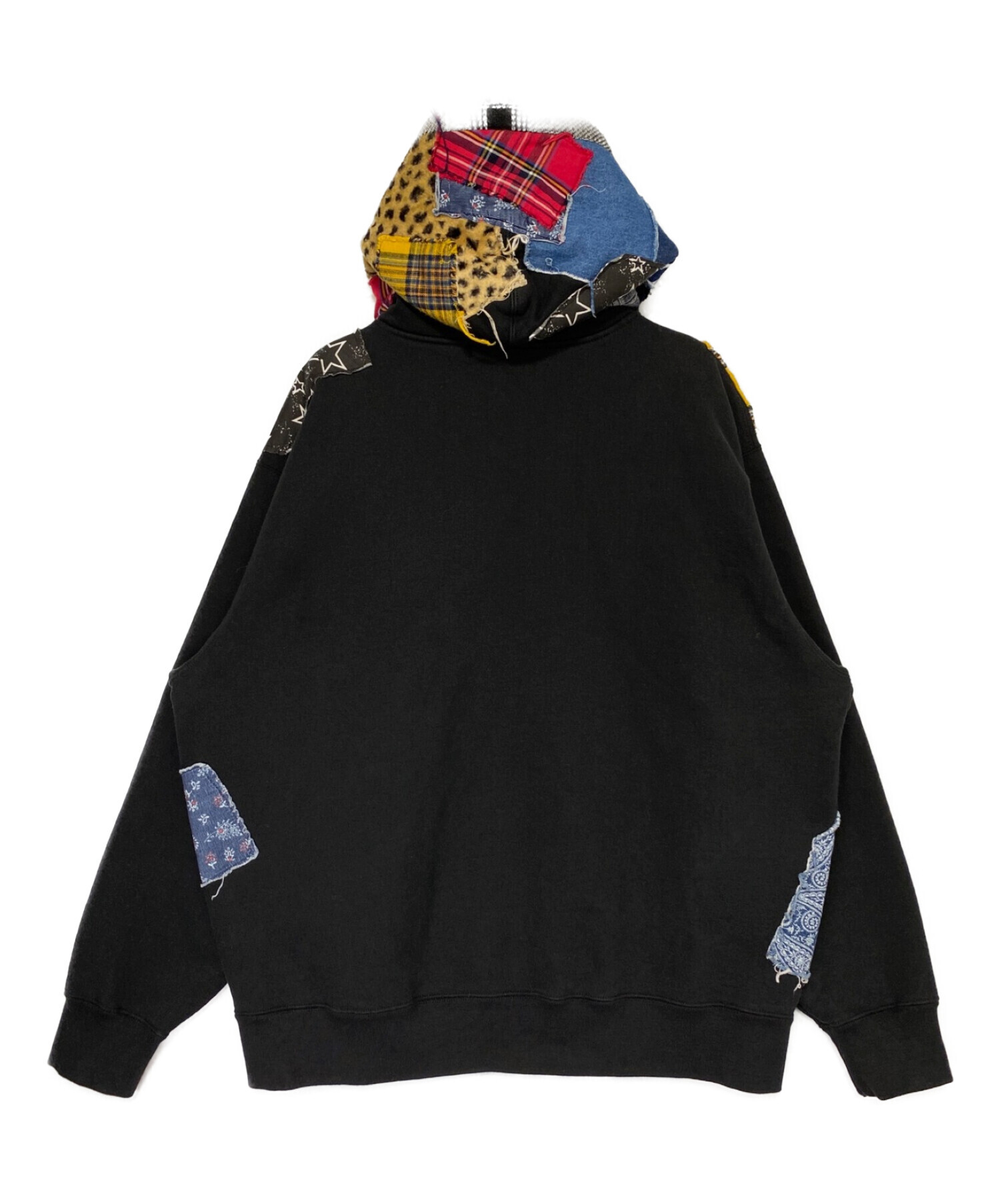 SUPREME (シュプリーム) Patchwork Zip Up Hooded Sweatshirt ブラック×マルチカラー サイズ:SIZE L