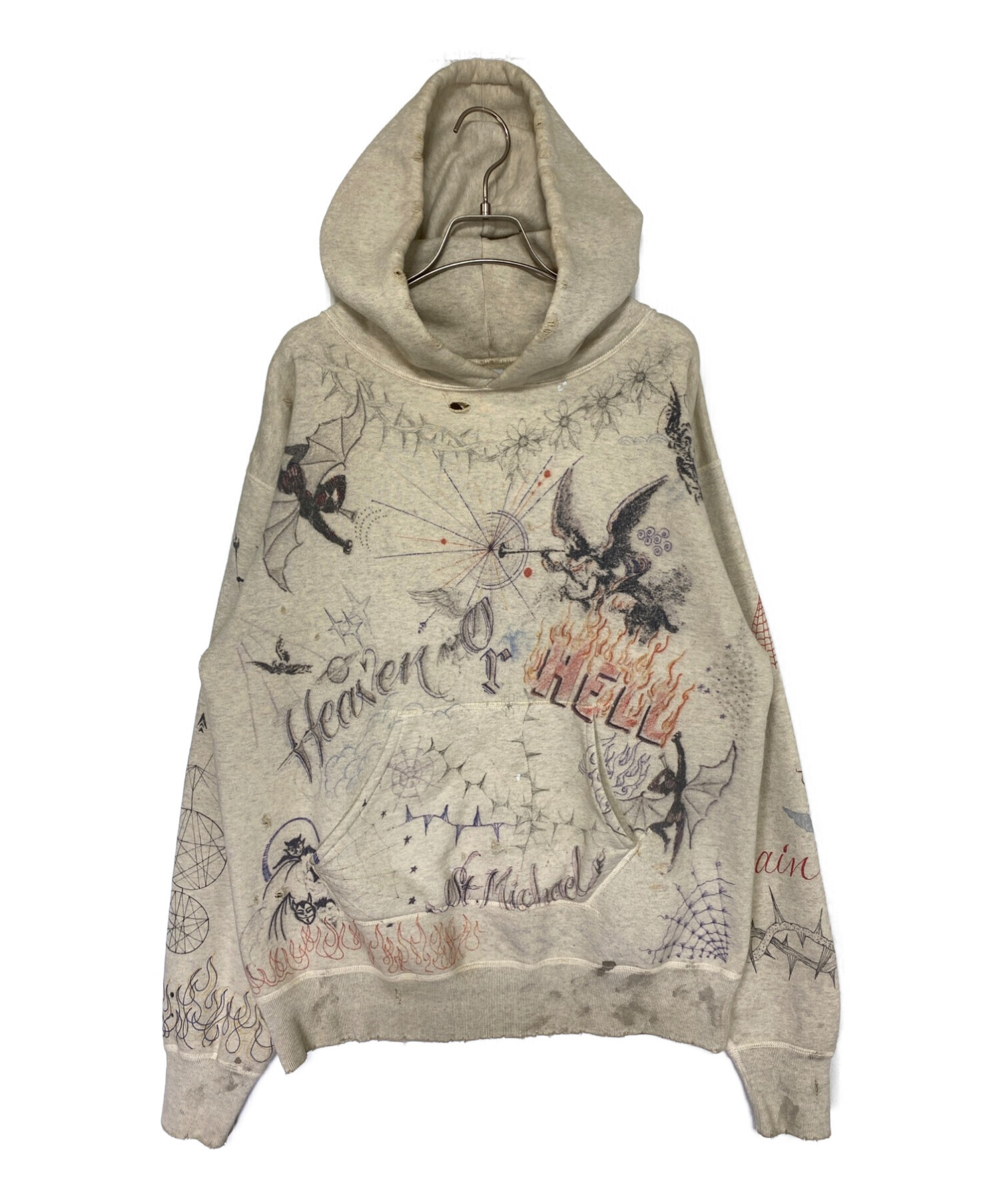 SAINT MICHAEL (セントマイケル) HOODIE DR.WOO アイボリー サイズ:SIZE L