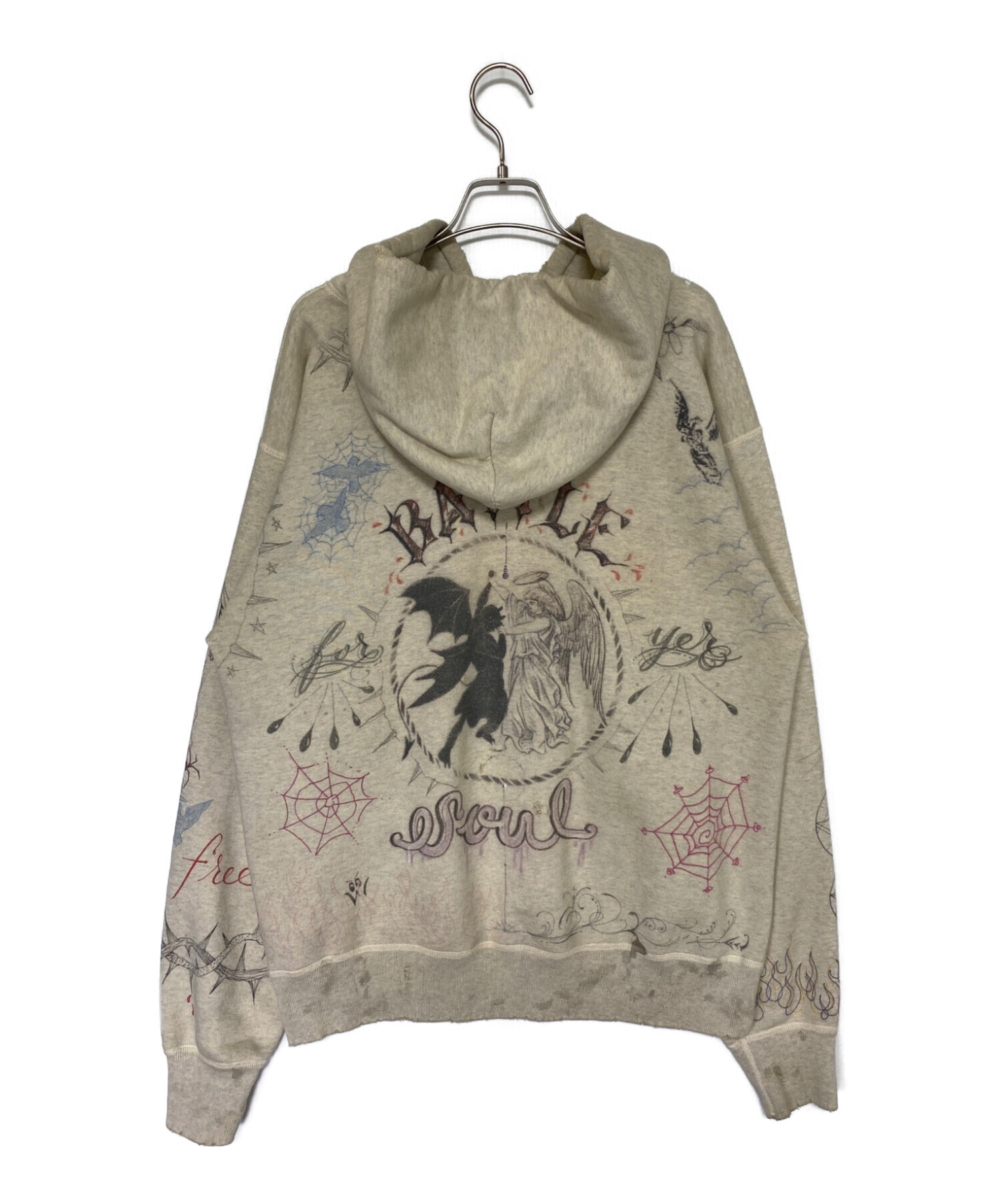 SAINT MICHAEL (セントマイケル) HOODIE DR.WOO アイボリー サイズ:SIZE L