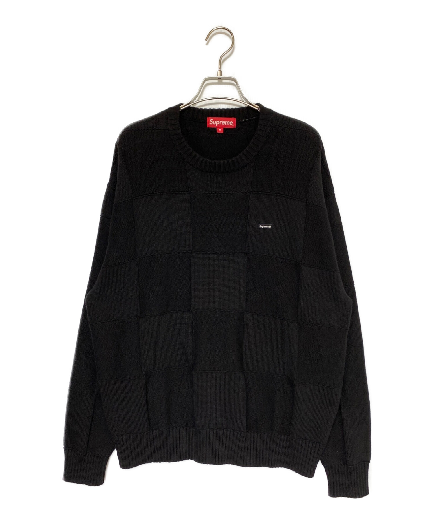 SUPREME (シュプリーム) Tonal Checkerboard Small Box Sweater ブラック サイズ:M