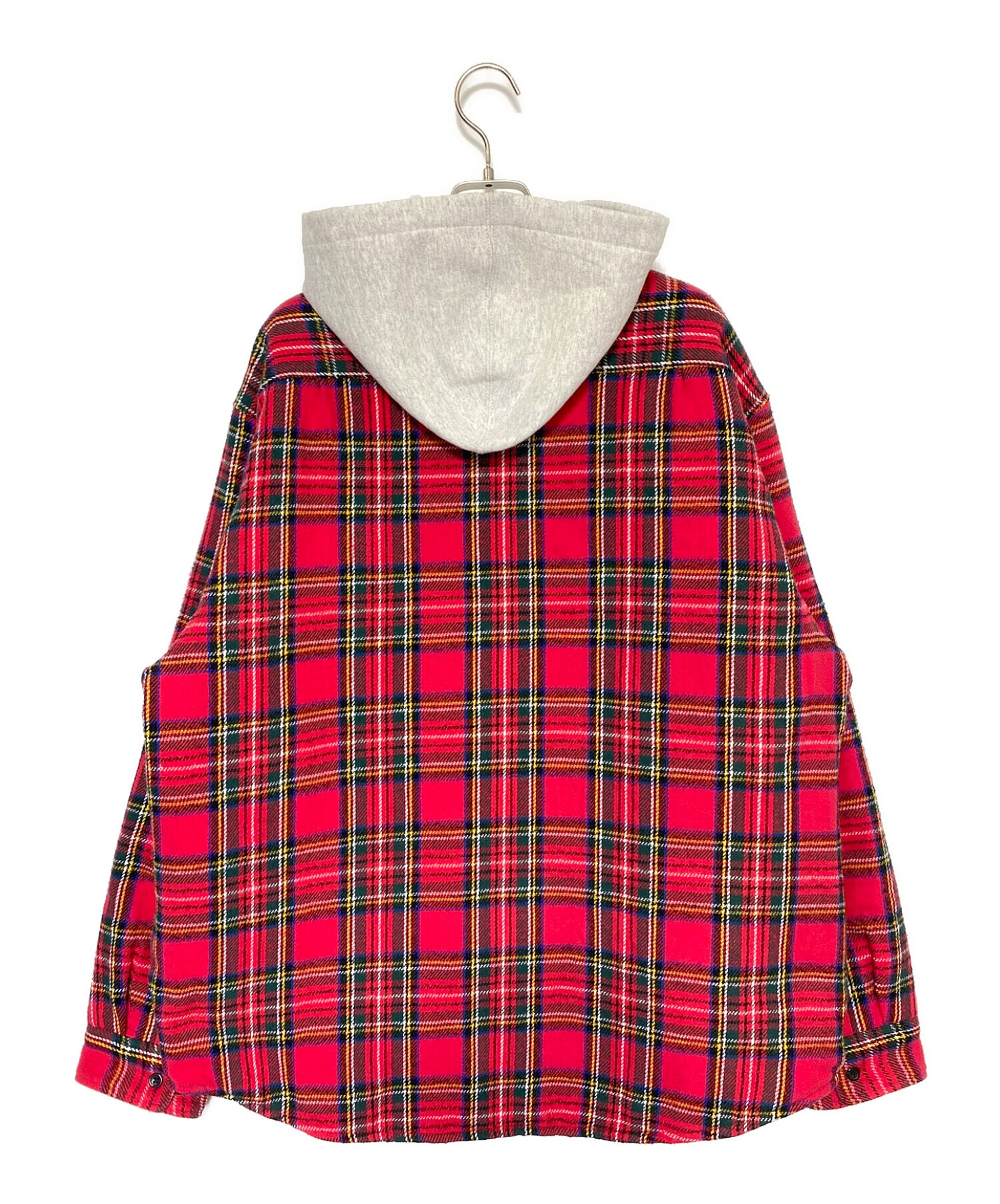 SUPREME (シュプリーム) Tartan Flannel Hooded Shirt レッド サイズ:L