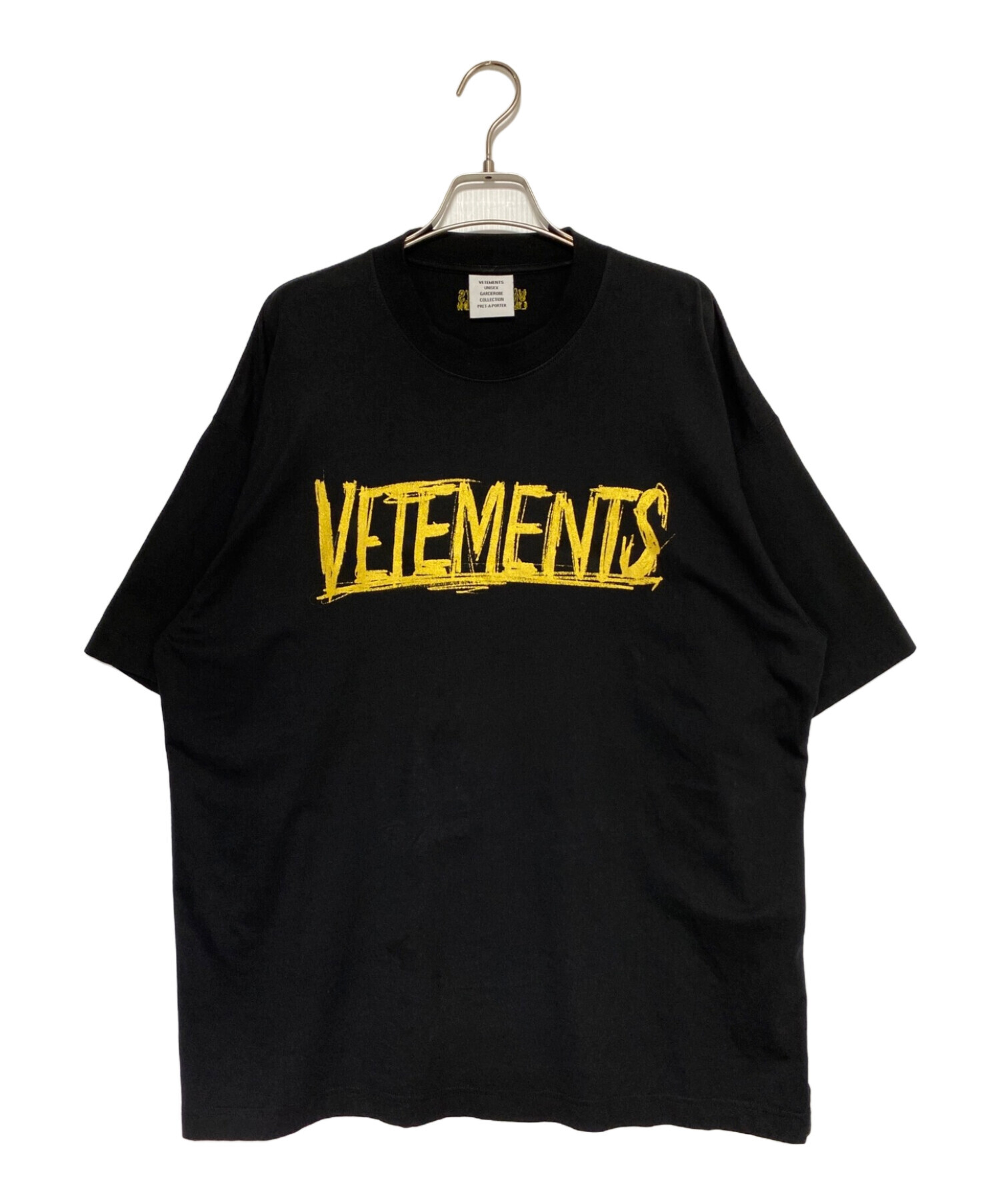 VETEMENTS (ヴェトモン) ワールドツアーロゴプリントTシャツ ブラック サイズ:XS